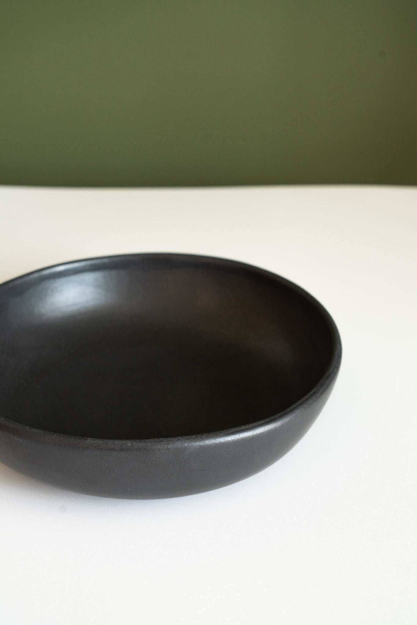 Black Matte Stoneware Pasta Bowl