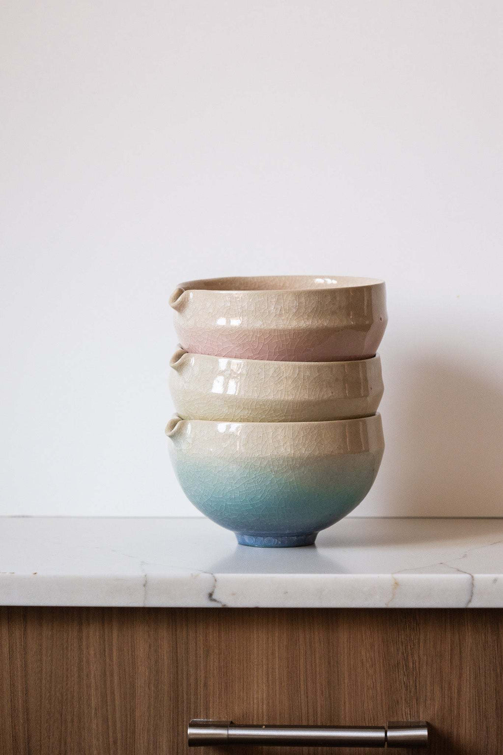 Handmade Ceramic Matcha Bowl with Spout & Matching Cup Set