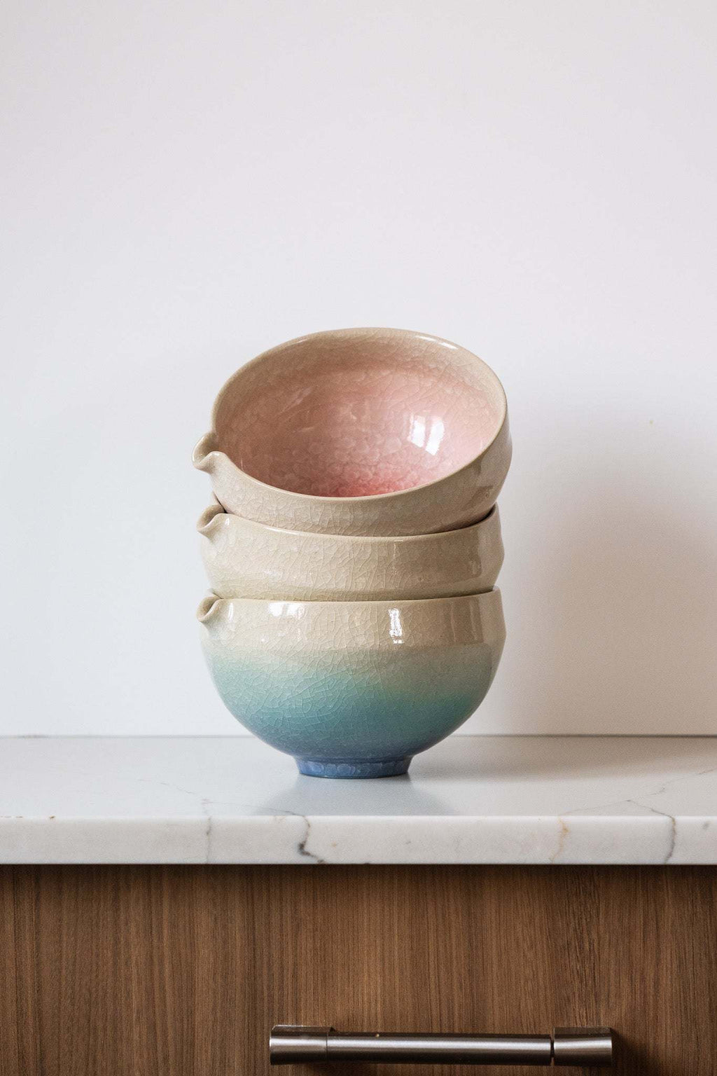 Handmade Ceramic Matcha Bowl with Spout & Matching Cup Set