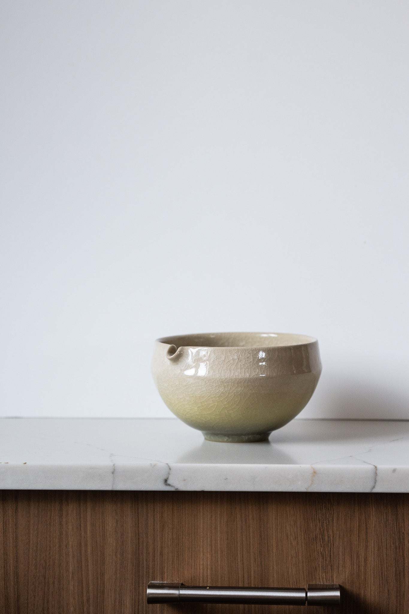 Handmade Ceramic Matcha Bowl with Spout & Matching Cup Set