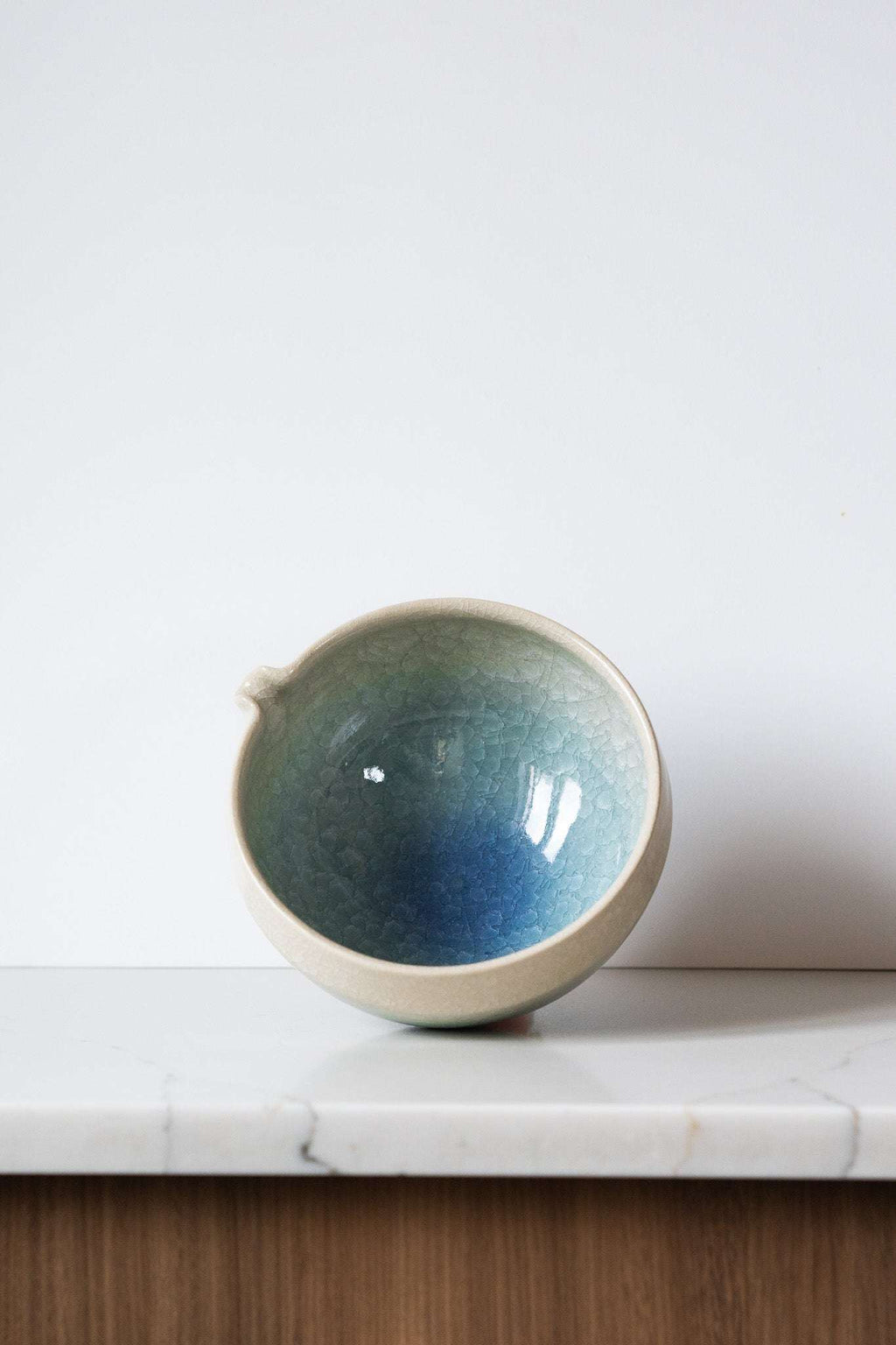Handmade Ceramic Matcha Bowl with Spout & Matching Cup Set