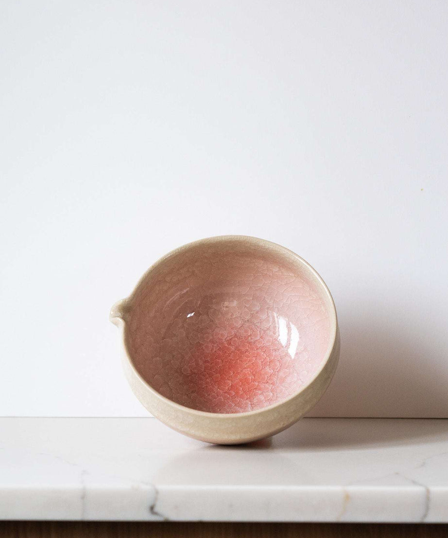 Handgefertigte Keramik-Matcha-Schale mit Ausgießer & passendem Tassenset