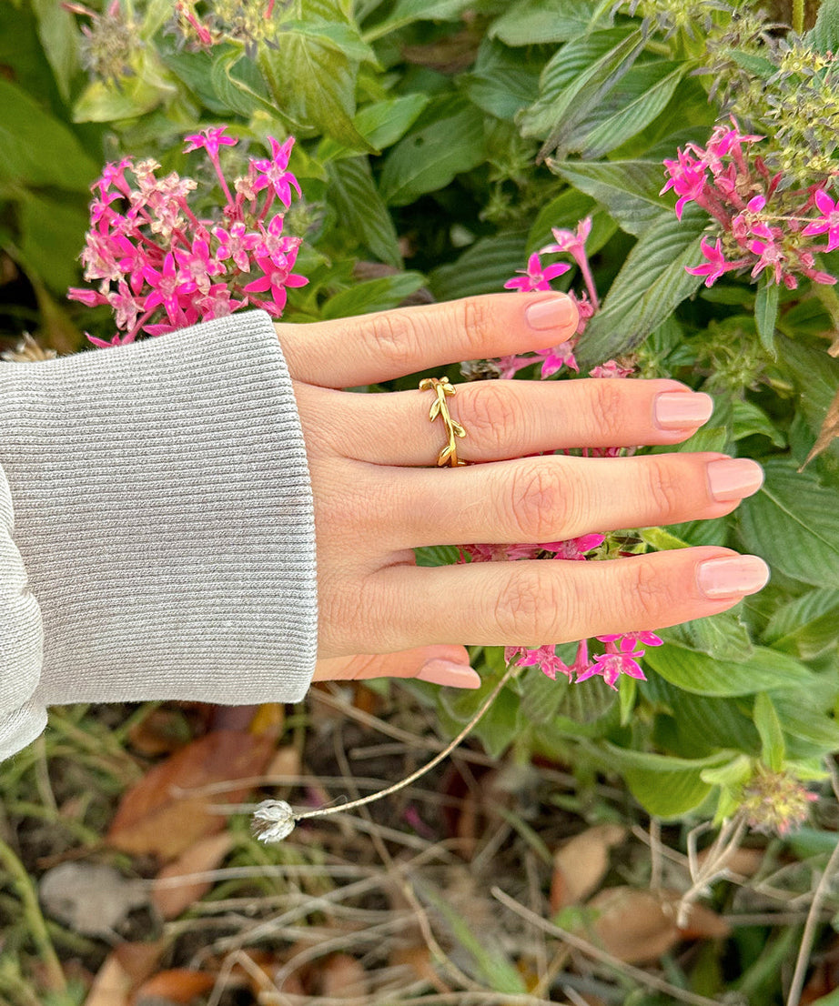 Dainty Olive Branch Ring