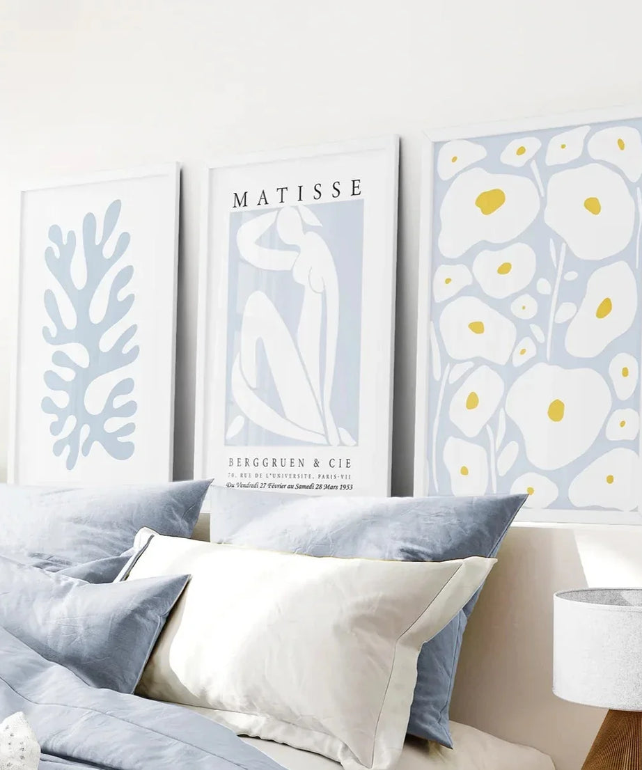 Dänisches Henri Matisse inspiriertes 3er Set Drucke. Pastelltöne