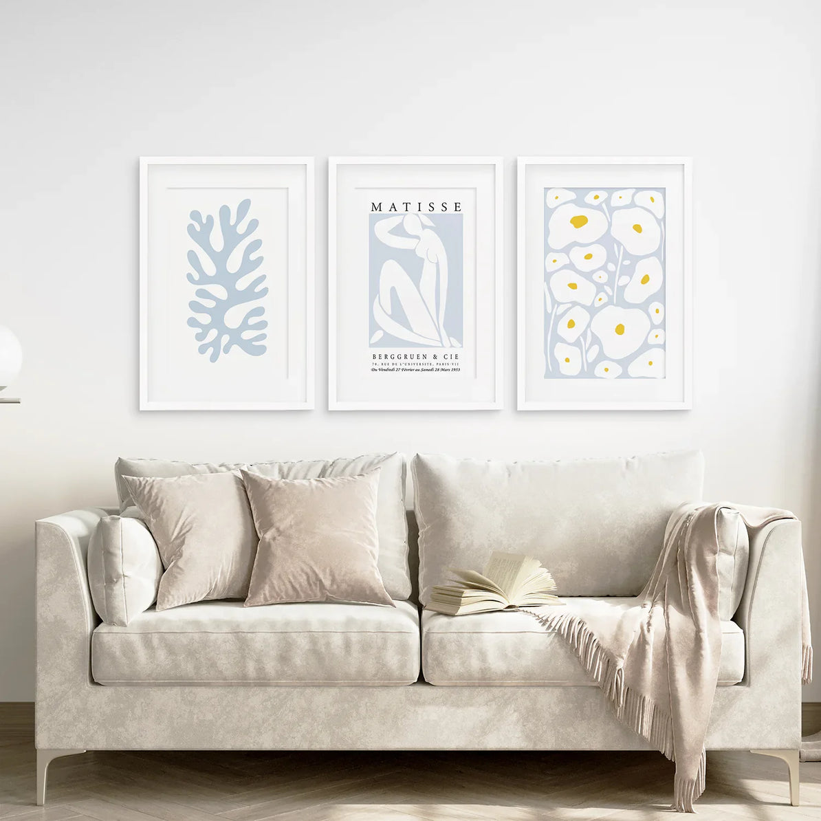 Dänisches Henri Matisse inspiriertes 3er Set Drucke. Pastelltöne