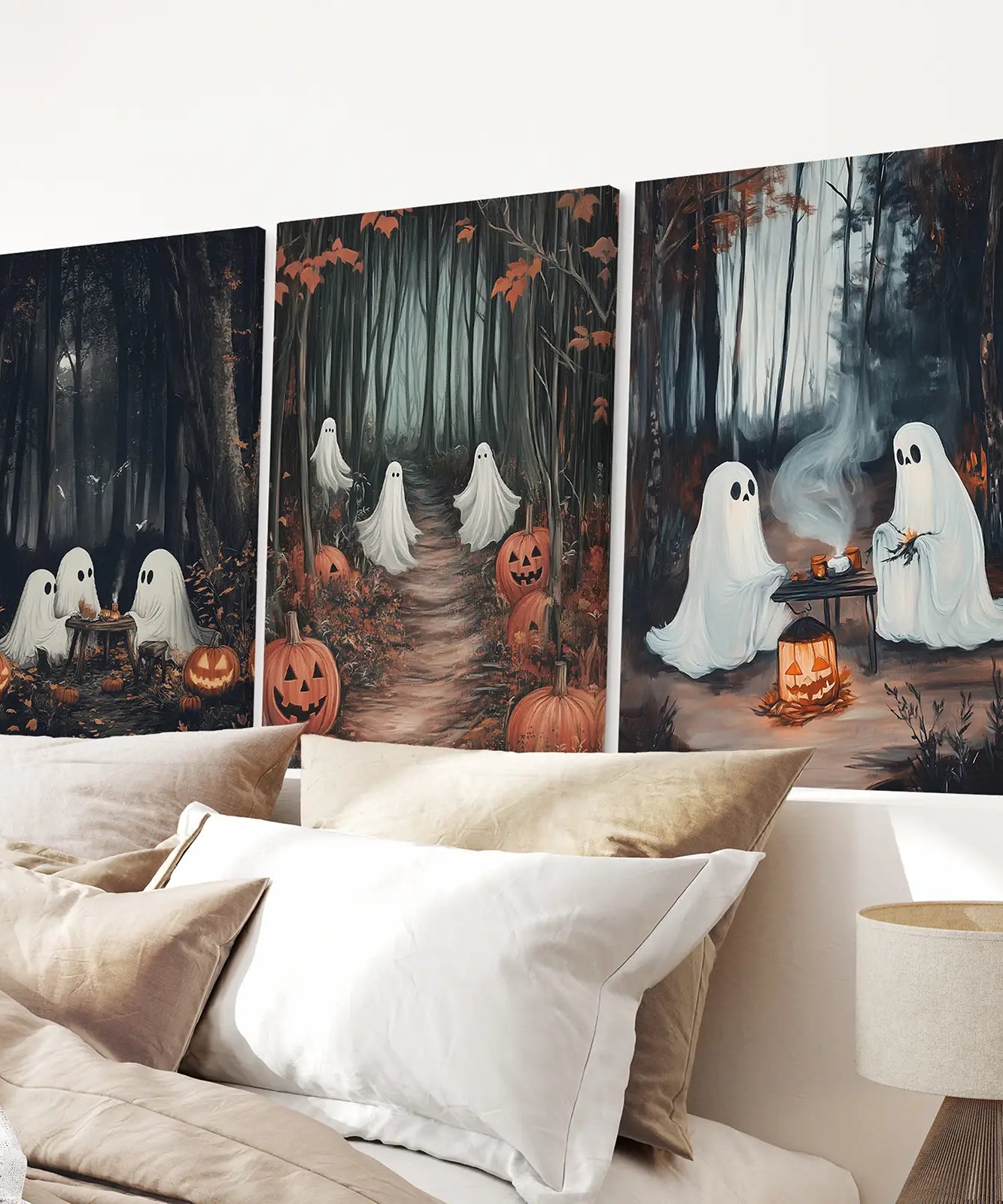 Geisterpaar Herbstwald Wandkunst Poster Deko