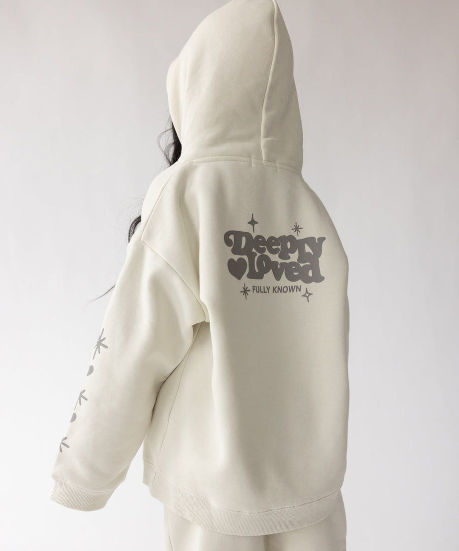 Kinder Hoodie "Liebevoll geliebt"