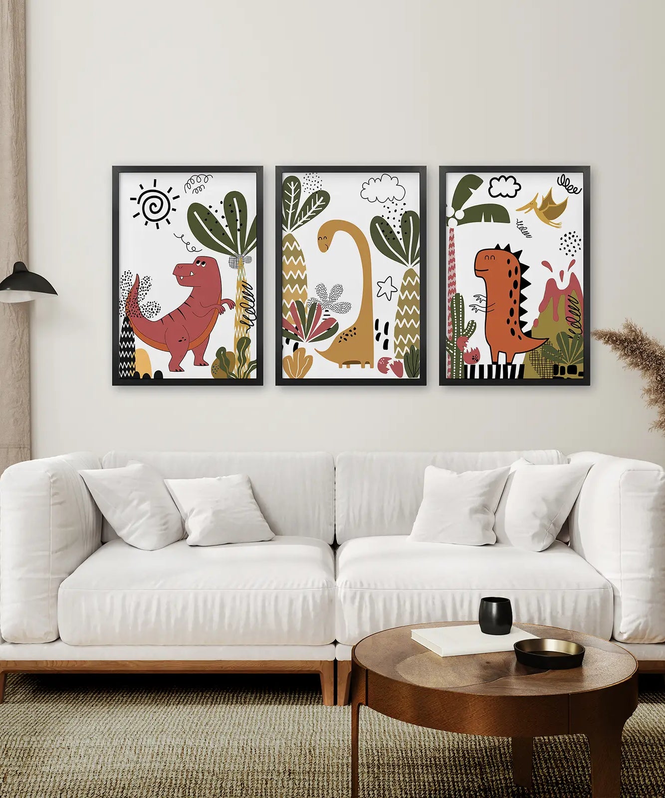 Süße Dino-Drucke Set Jungen Kinderzimmer Wandkunst Deko
