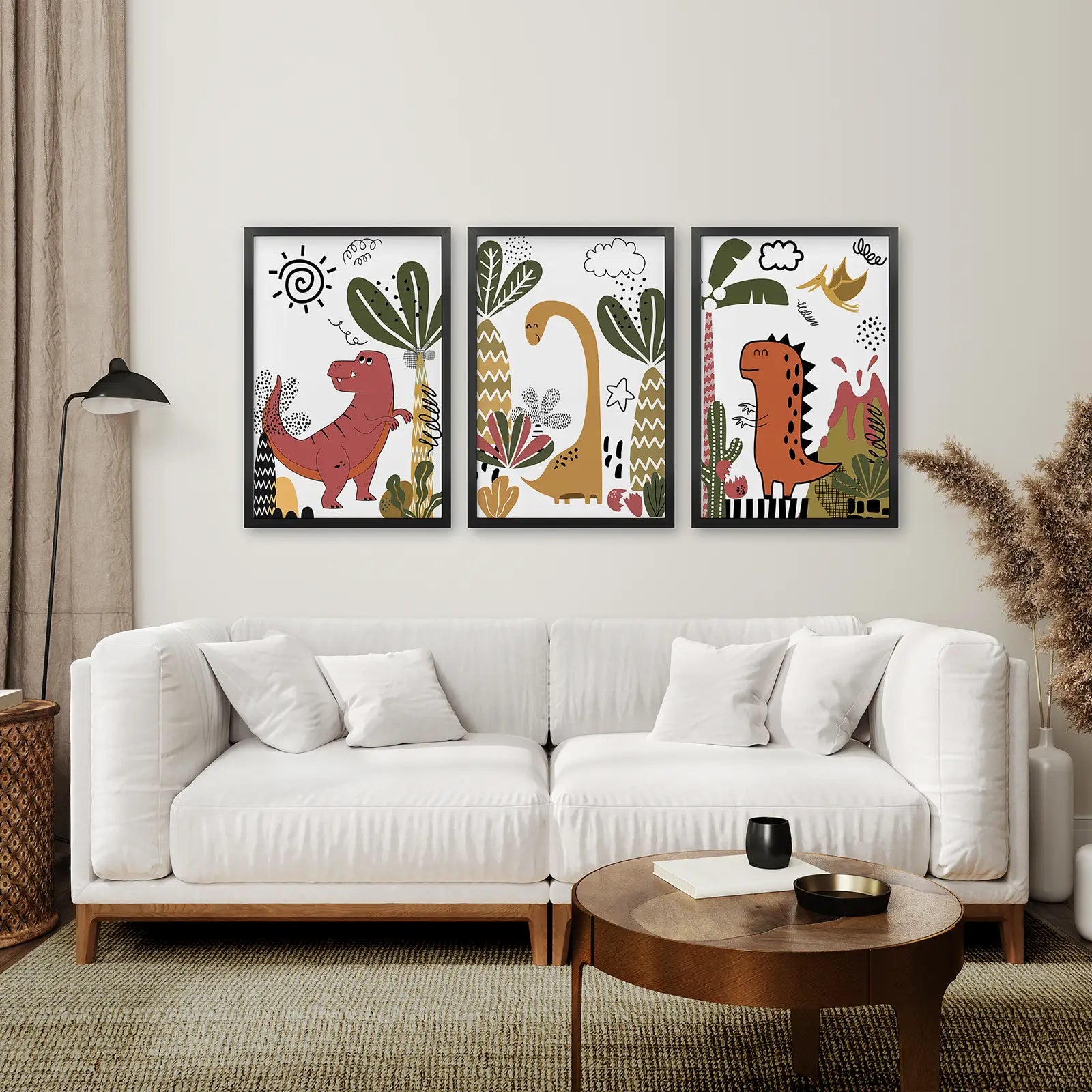 Süße Dino-Drucke Set Jungen Kinderzimmer Wandkunst Deko