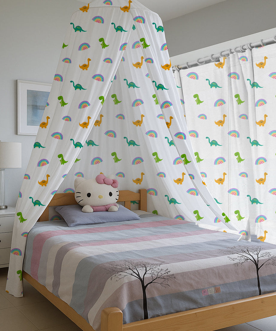 Dinosaur & Rainbow Printed Canopy