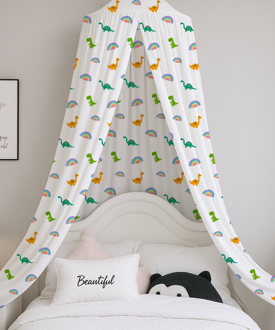 Dinosaur & Rainbow Printed Canopy