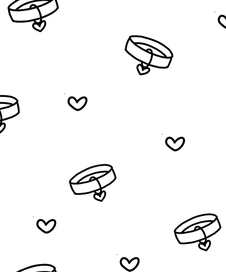 Dog Heart Collar Ring Printed Canopy