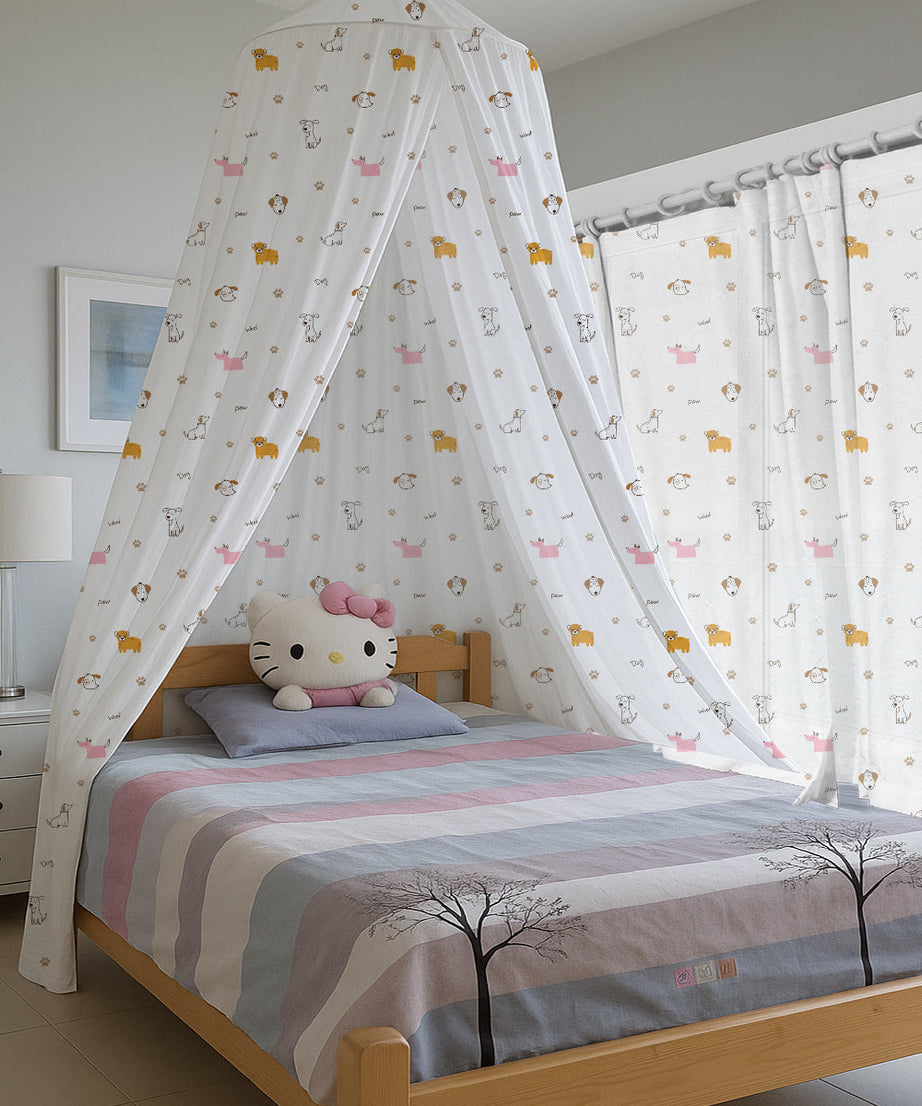 Dog Paw Woof Printed Canopy