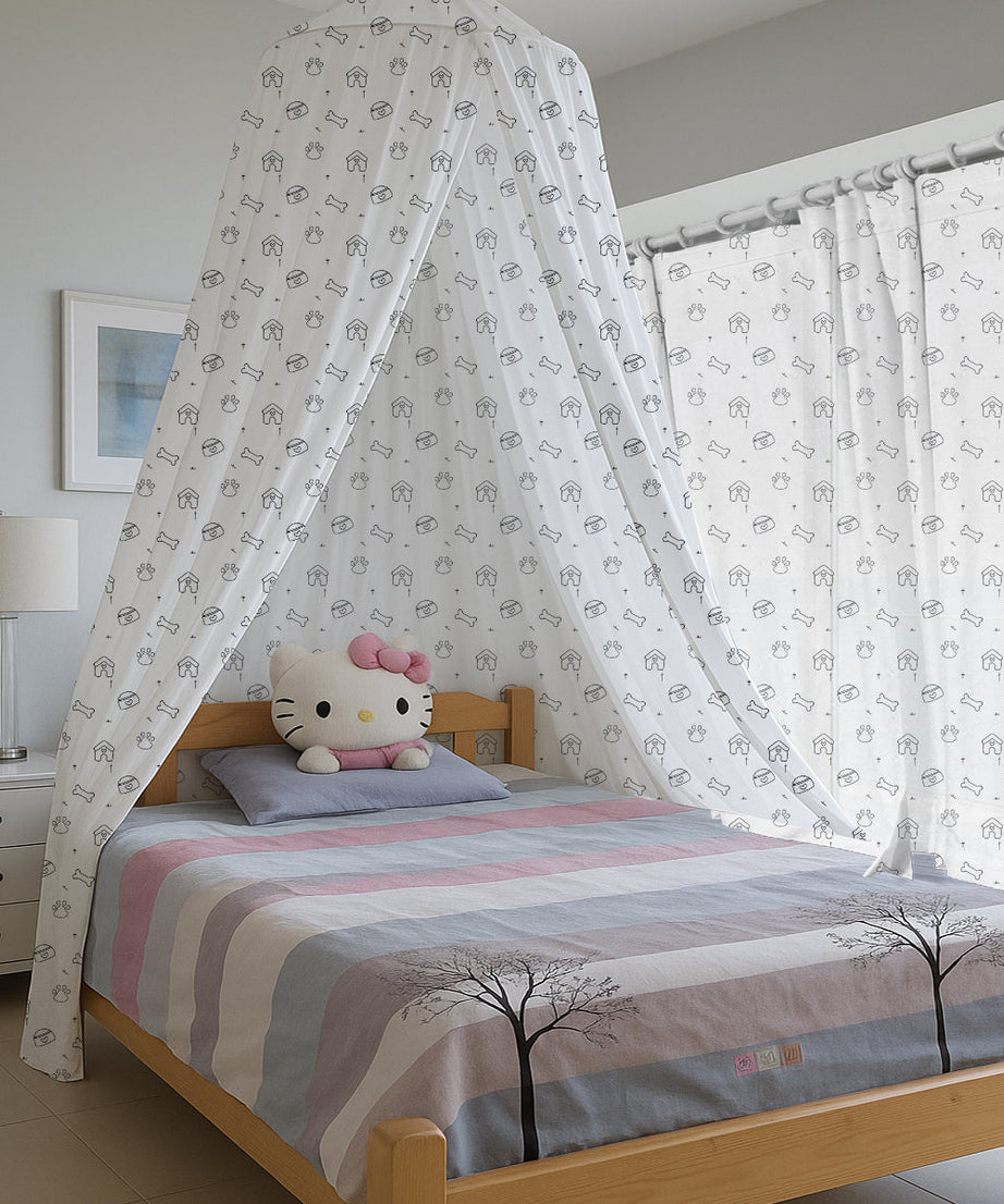 Dog Toy Food Bone Printed Canopy