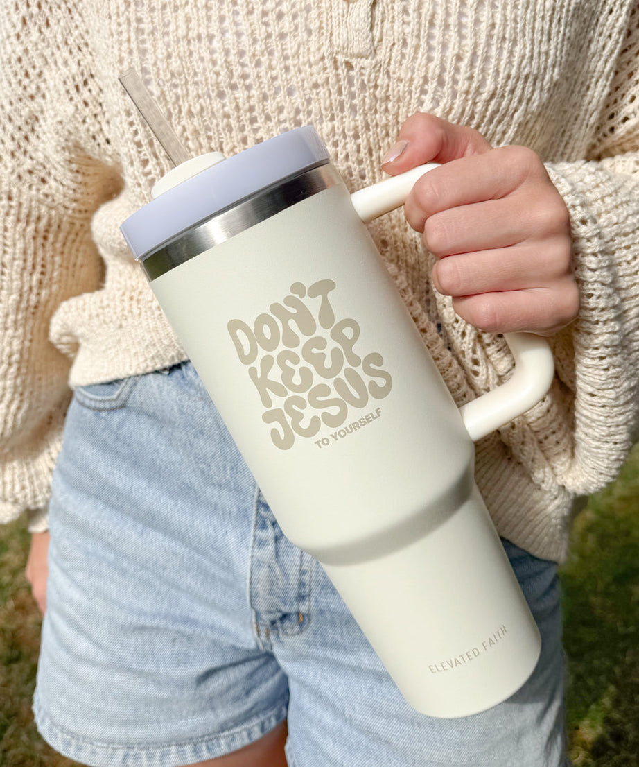 „Behalte Jesus nicht für dich allein“ 40-oz-Becher