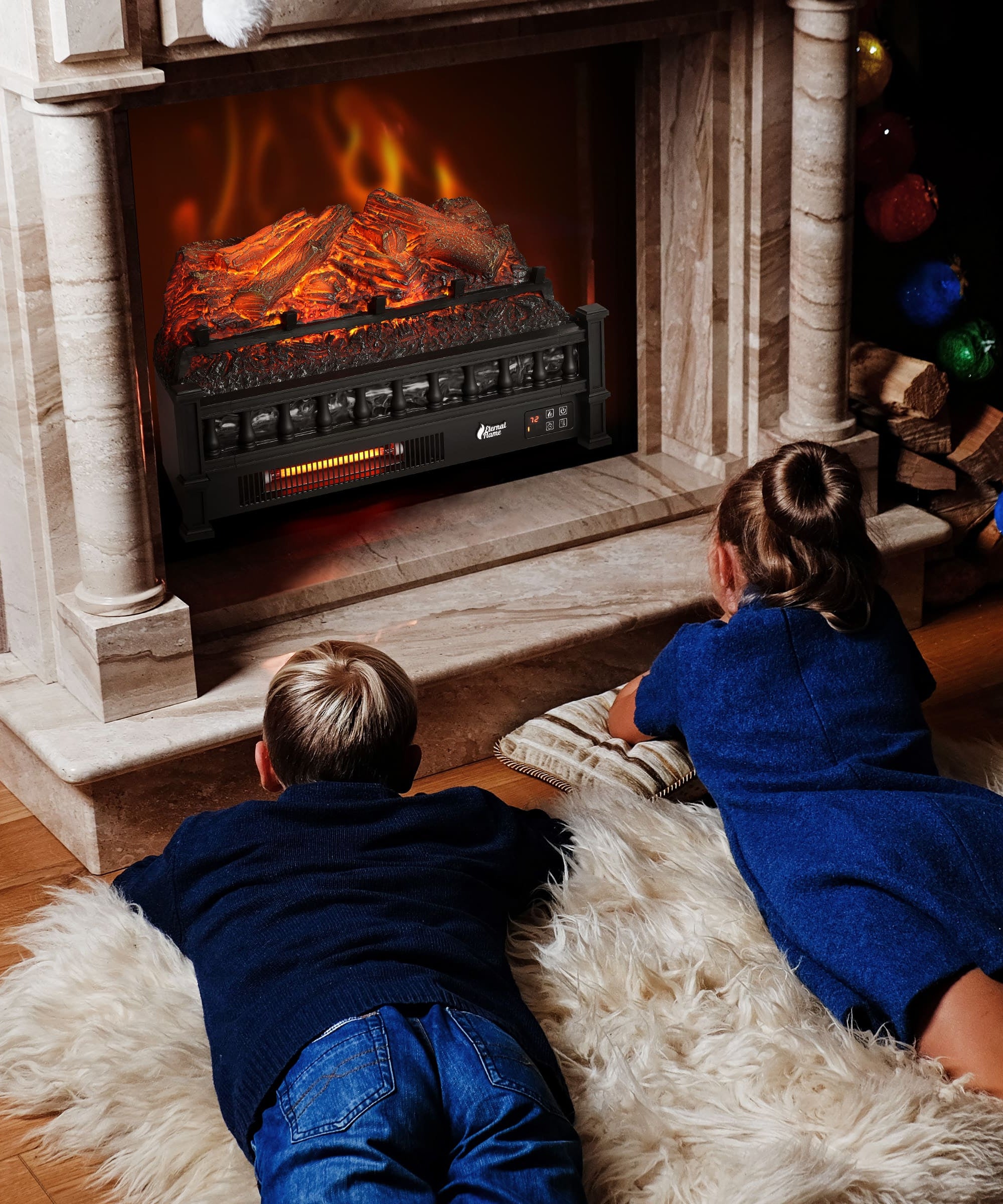 (Open) Eternal Flame EF23-LG Electric Fireplace Logs