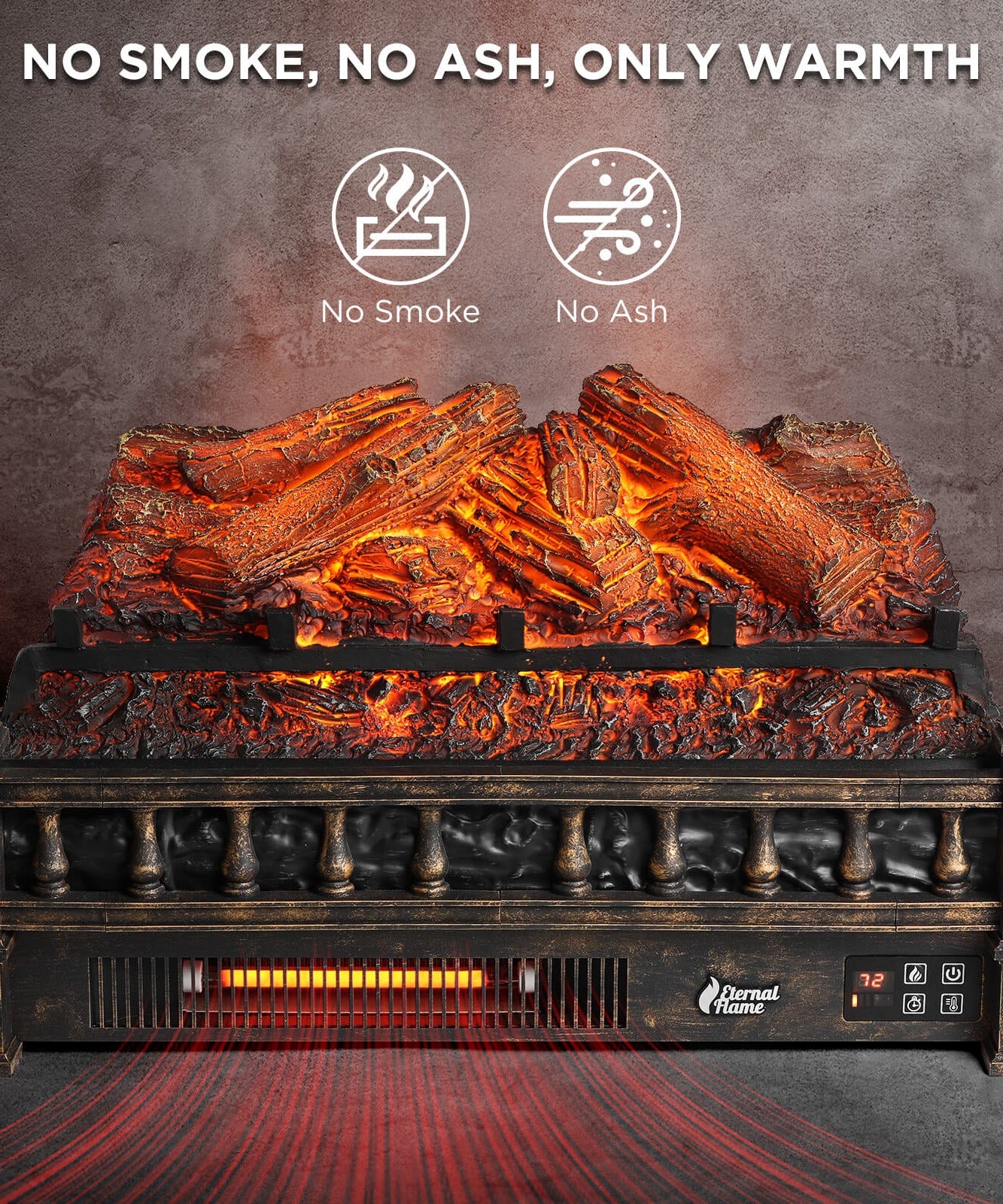 (Open) Eternal Flame EF23-LG Electric Fireplace Logs