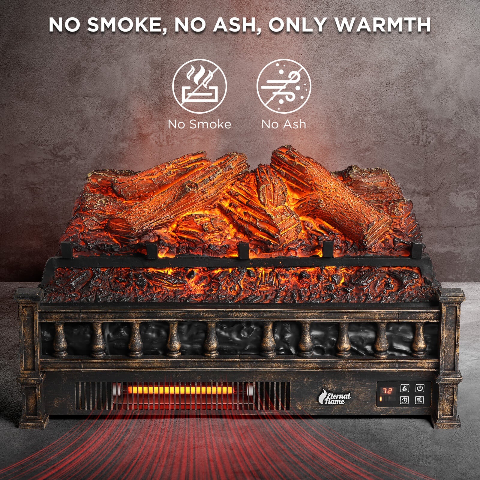 (Open) Eternal Flame EF23-LG Electric Fireplace Logs