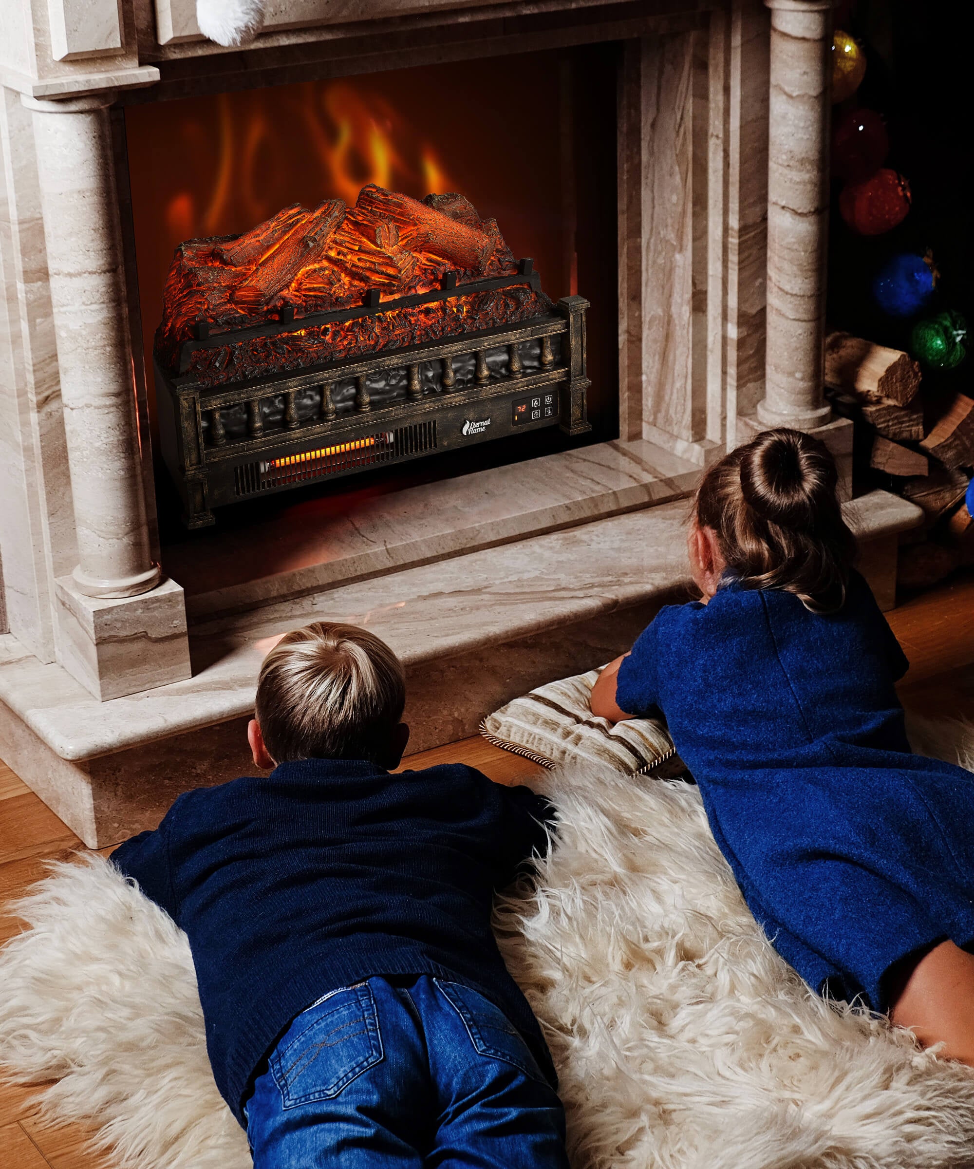 (Open) Eternal Flame EF23-LG Electric Fireplace Logs
