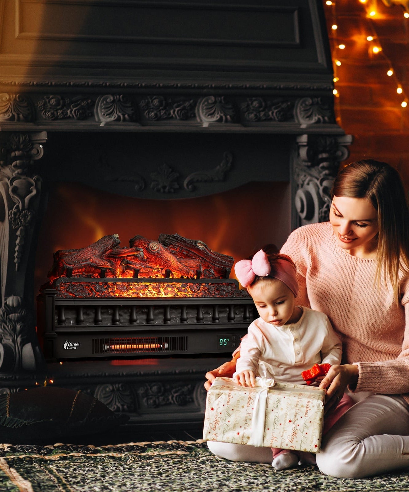 Eternal Flame EF26-LG Smart Electric Fireplace Logs, WiFi Enabled