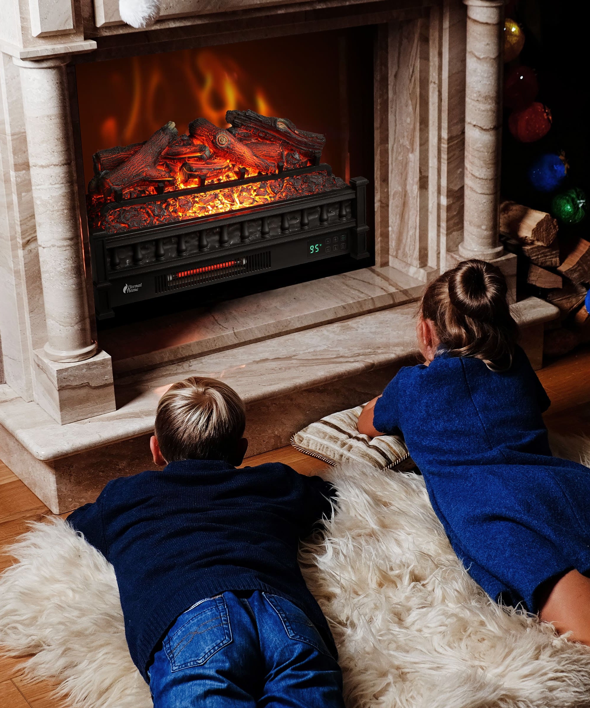 (Open Box) Eternal Flame EF26-LG Smart Electric Fireplace Logs, WiFi Enabled