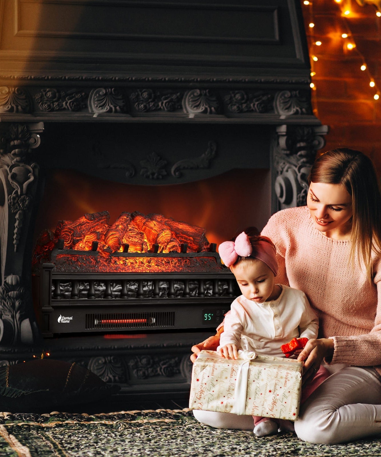 Eternal Flame EF26-PB Smart Electric Fireplace Logs, WiFi Enabled