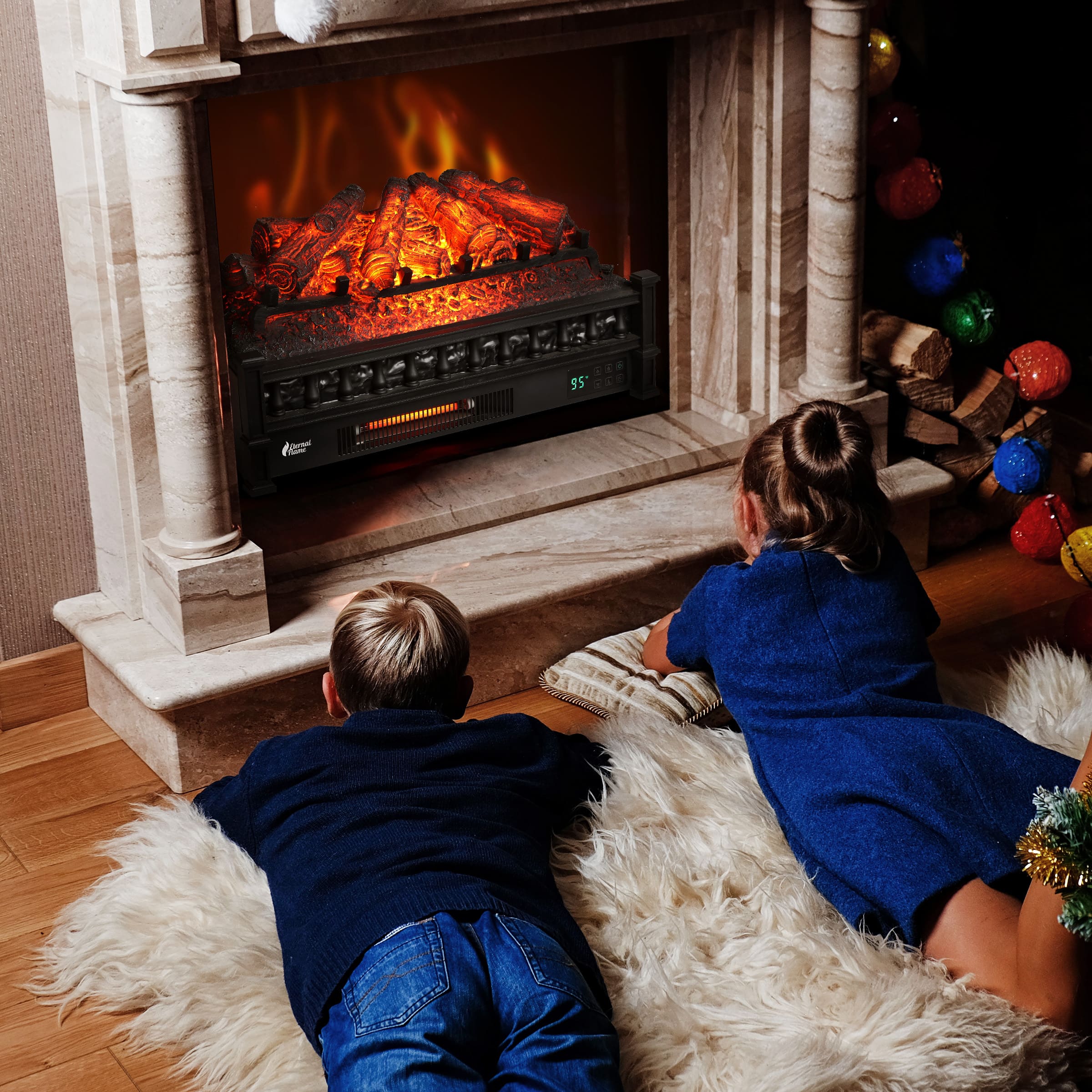 Eternal Flame EF26-PB Smart Electric Fireplace Logs, WiFi Enabled