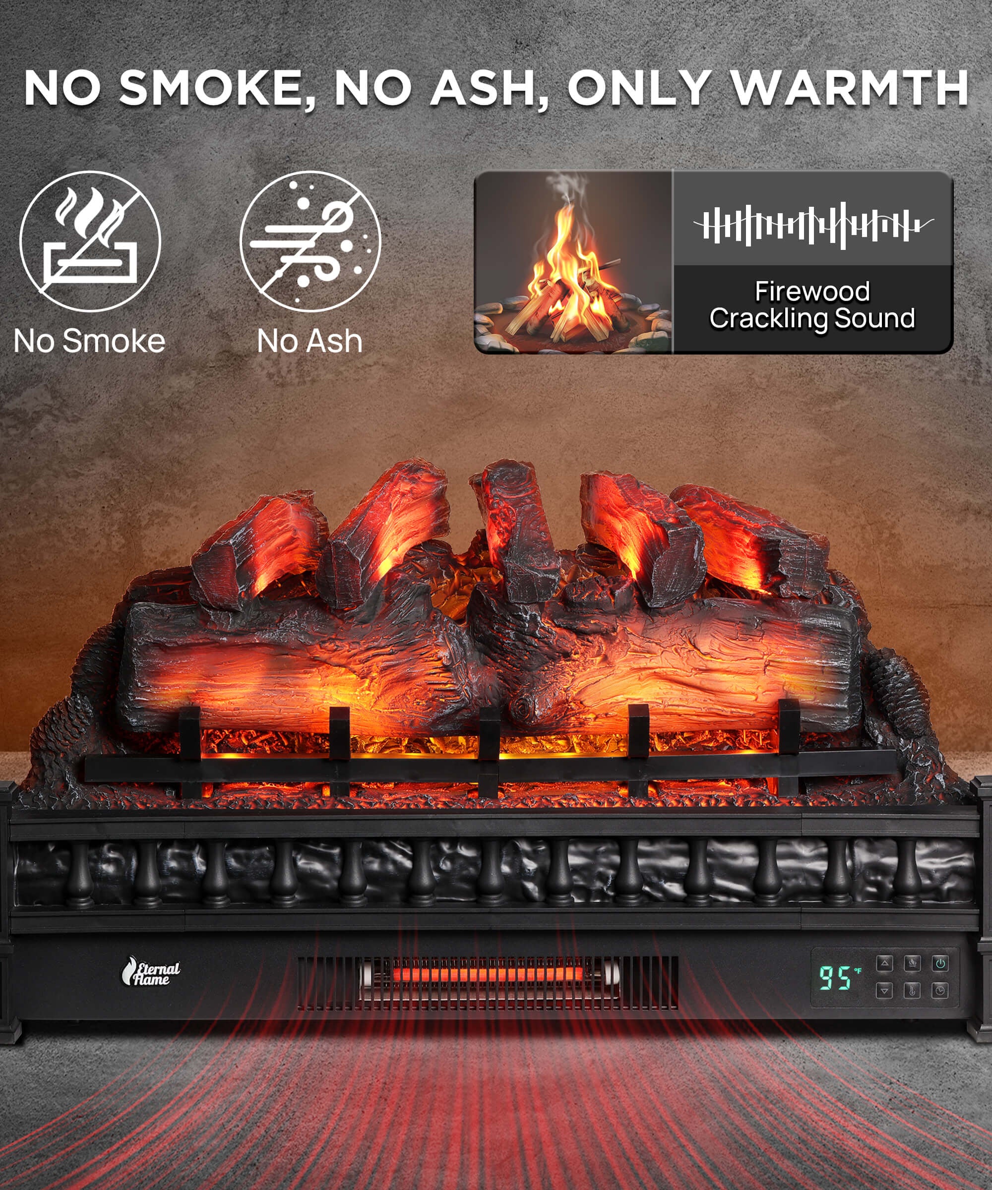 Eternal Flame EF30-PB Electric Fireplace Logs