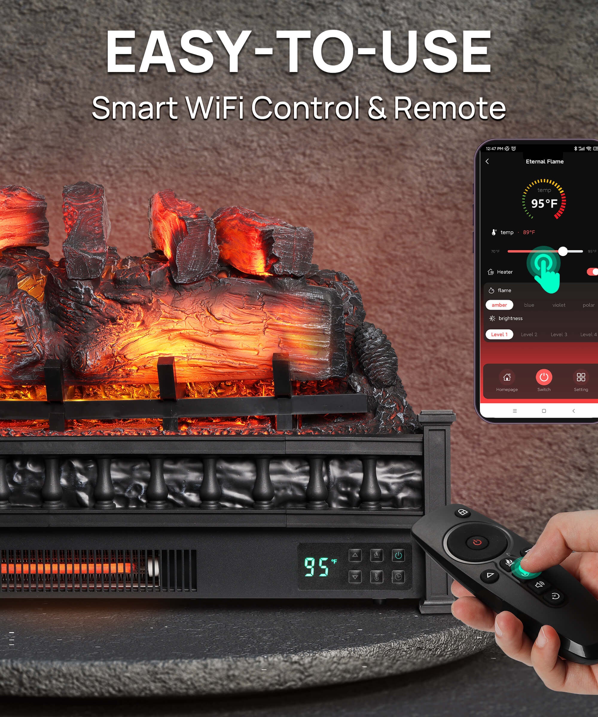 Eternal Flame EF30-PB Electric Fireplace Logs
