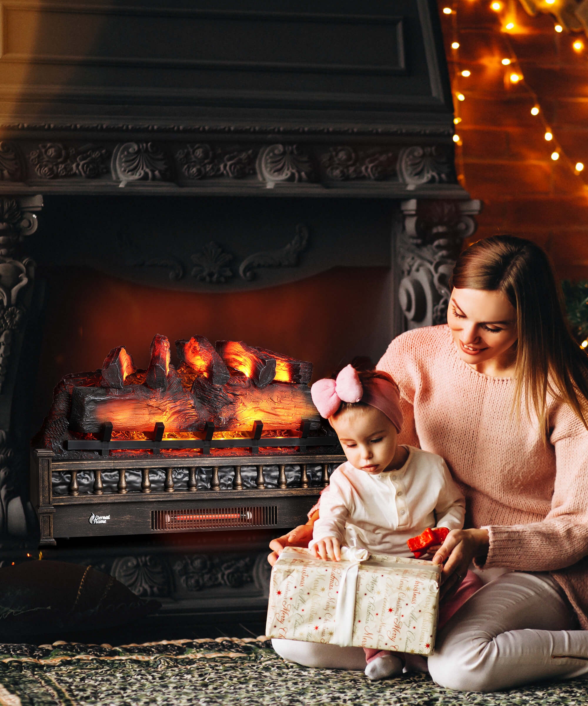 (Open Box) Eternal Flame EF30-PB Electric Fireplace Logs