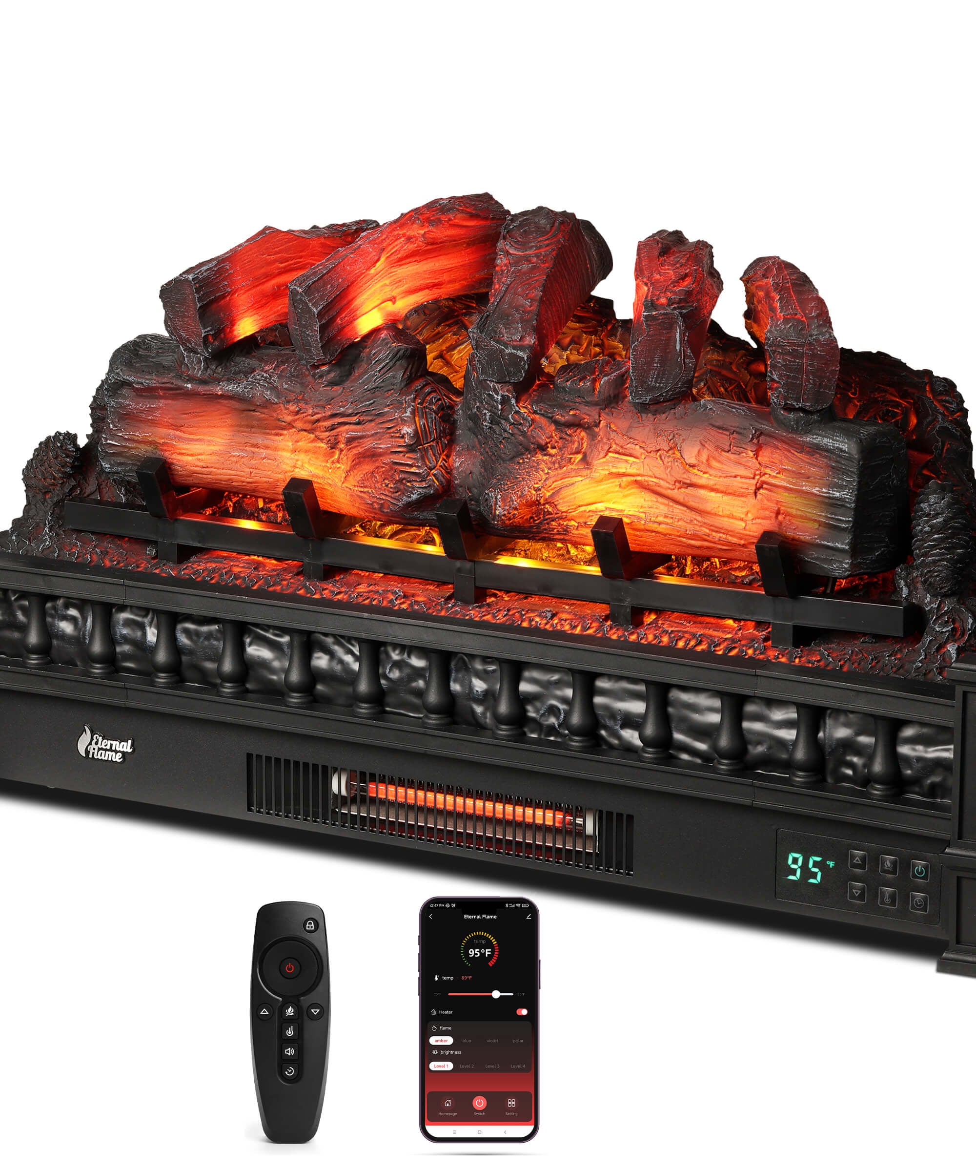 (Open Box) Eternal Flame EF30-PB Electric Fireplace Logs