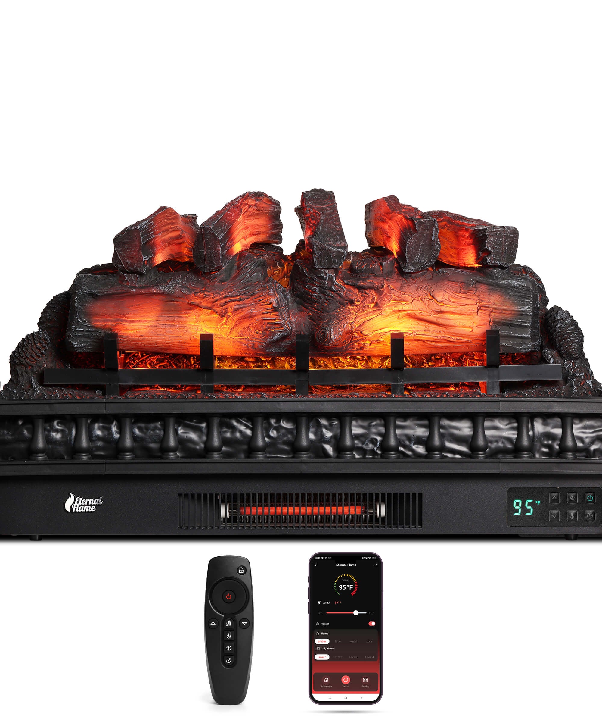 (Open Box) Eternal Flame EF30-PB Electric Fireplace Logs