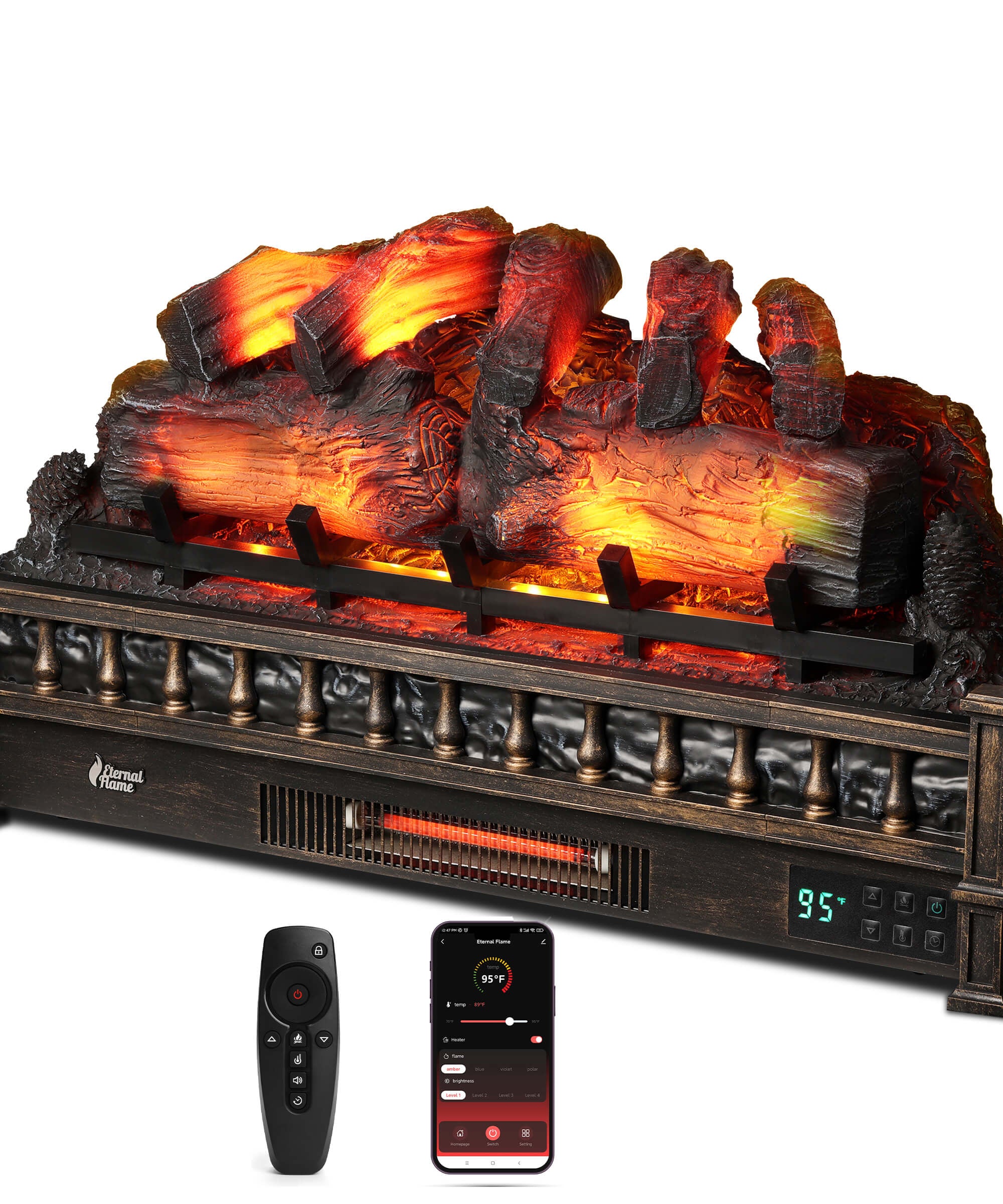 Eternal Flame EF30-PB Electric Fireplace Logs