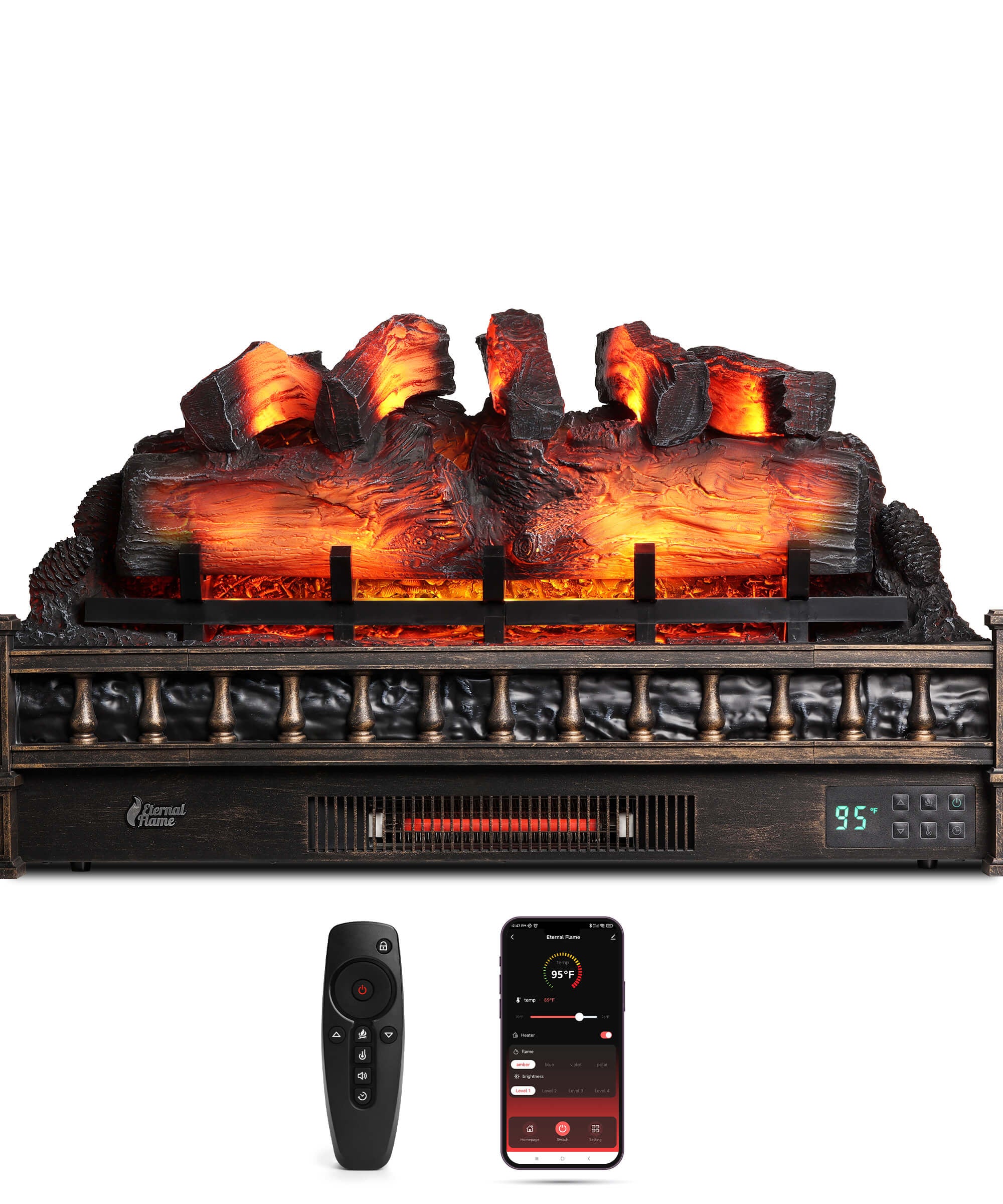 Eternal Flame EF30-PB Electric Fireplace Logs