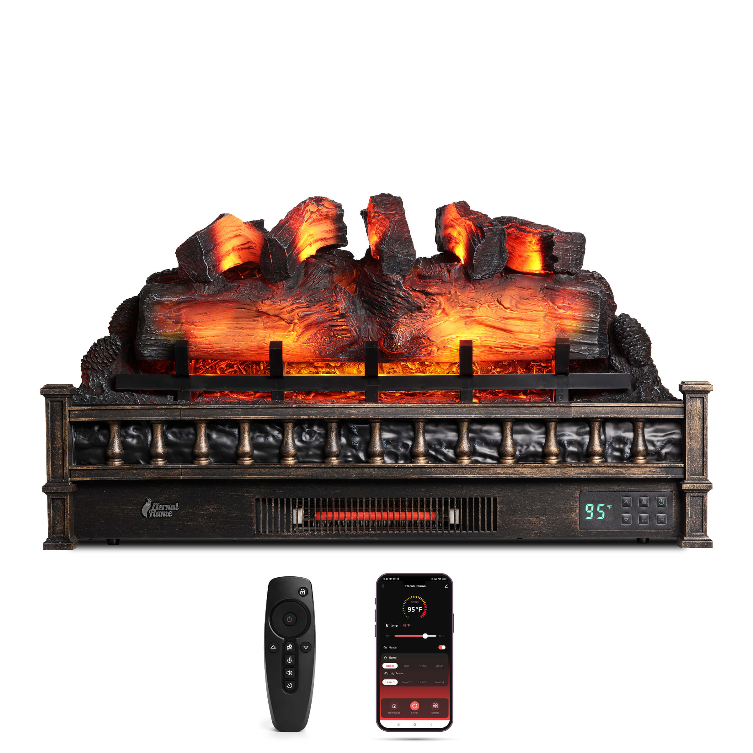 (Open Box) Eternal Flame EF30-PB Electric Fireplace Logs