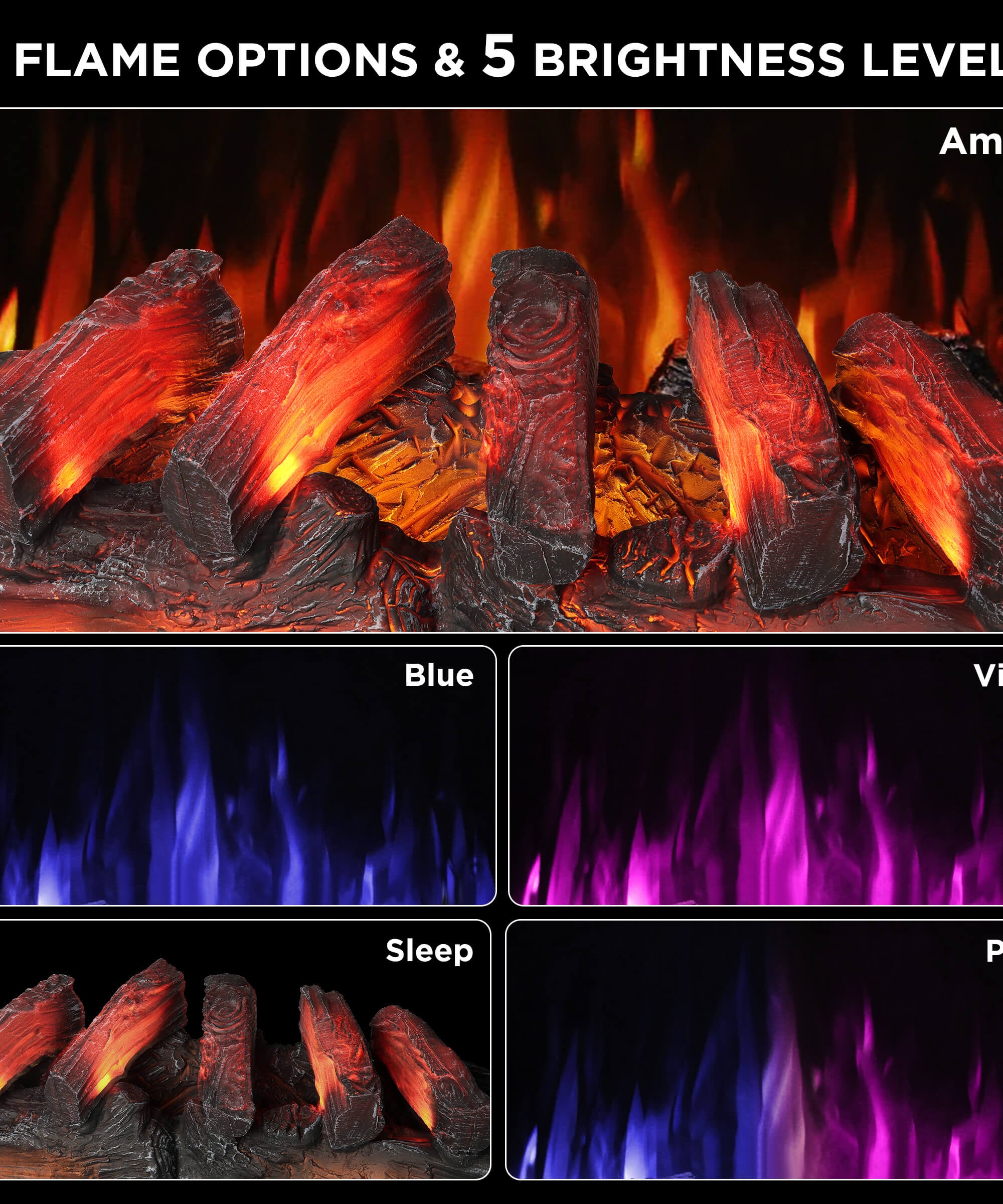 (Open Box) Eternal Flame EF30-PB Electric Fireplace Logs
