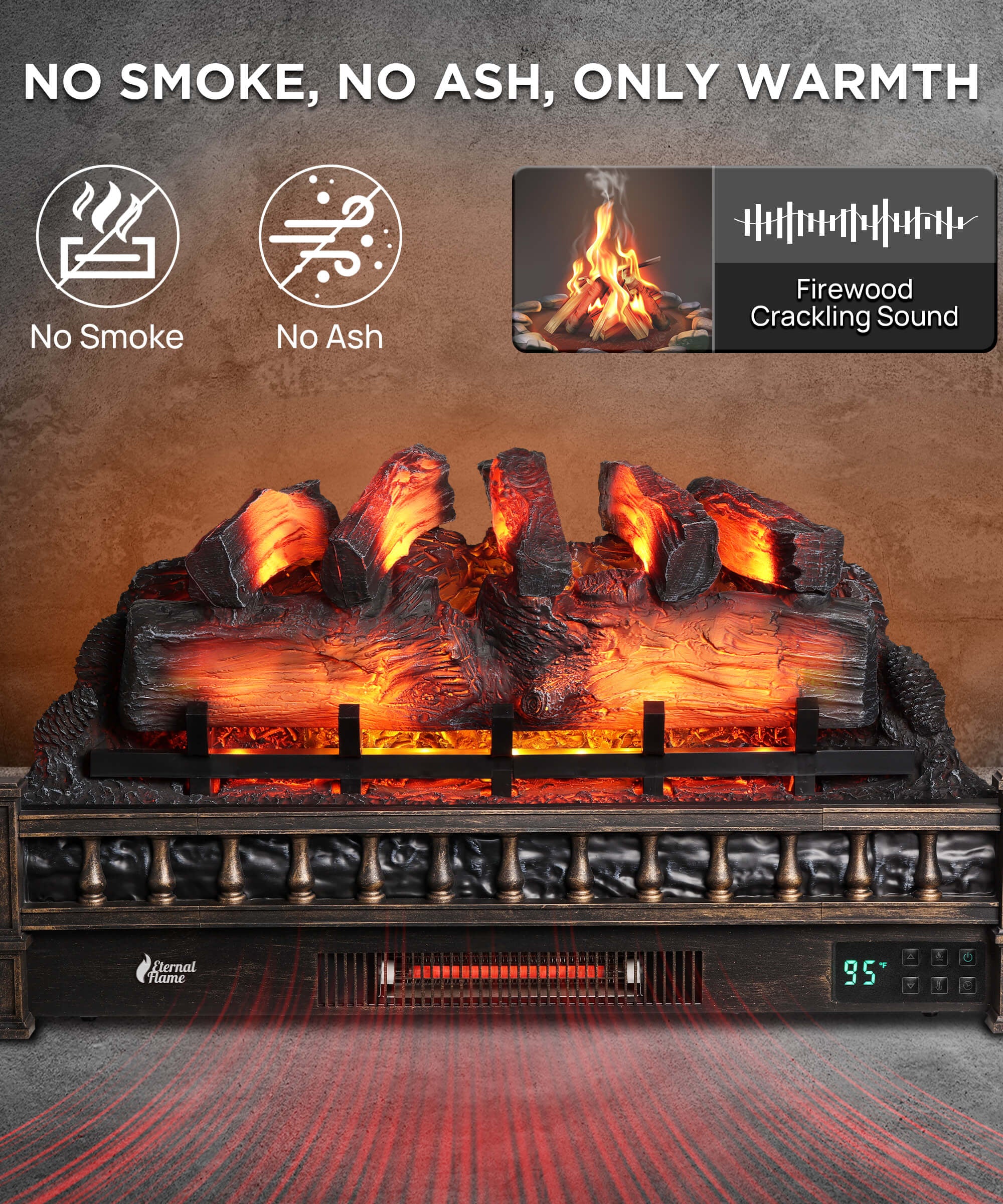 Eternal Flame EF30-PB Electric Fireplace Logs