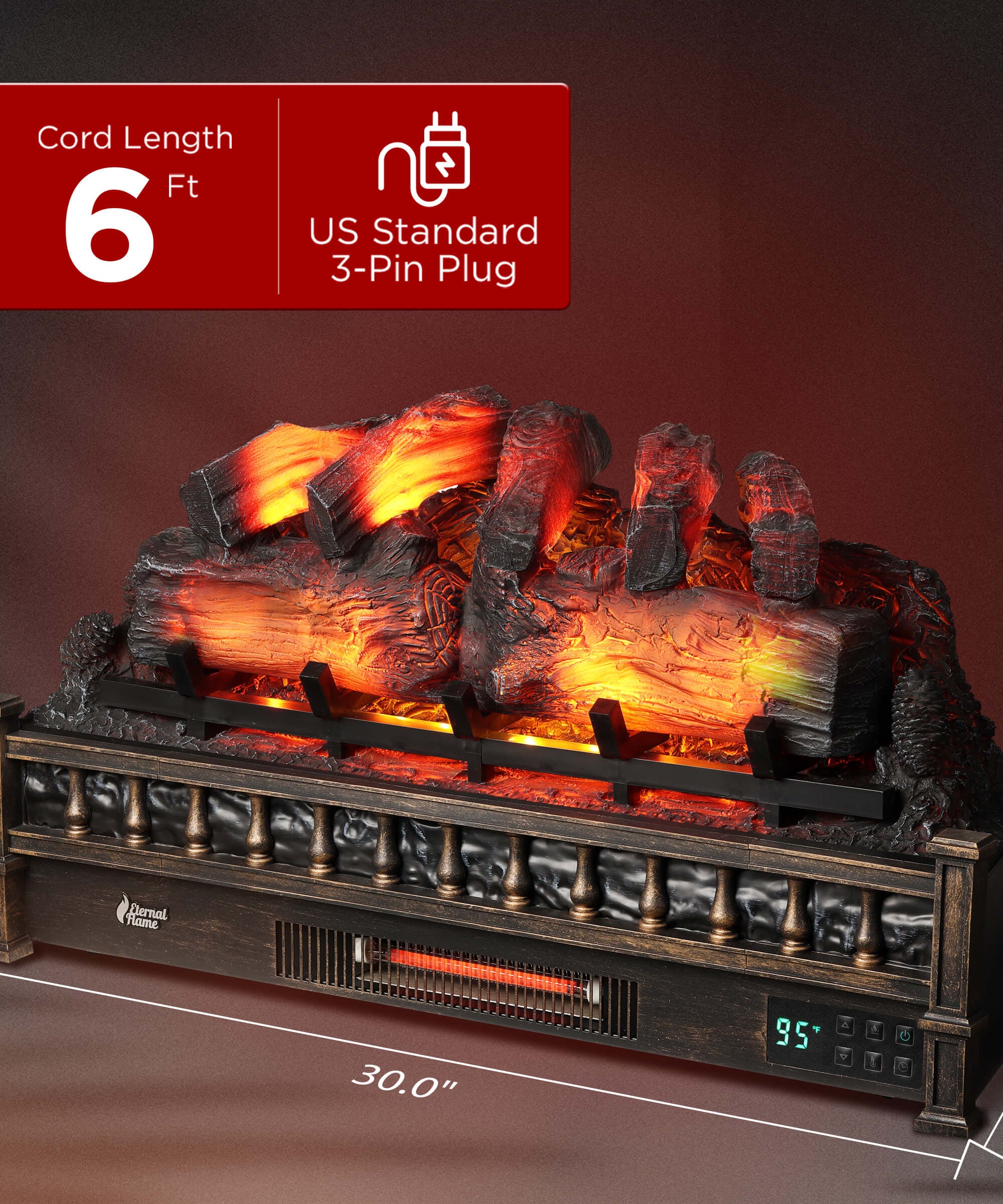 Eternal Flame EF30-PB Electric Fireplace Logs