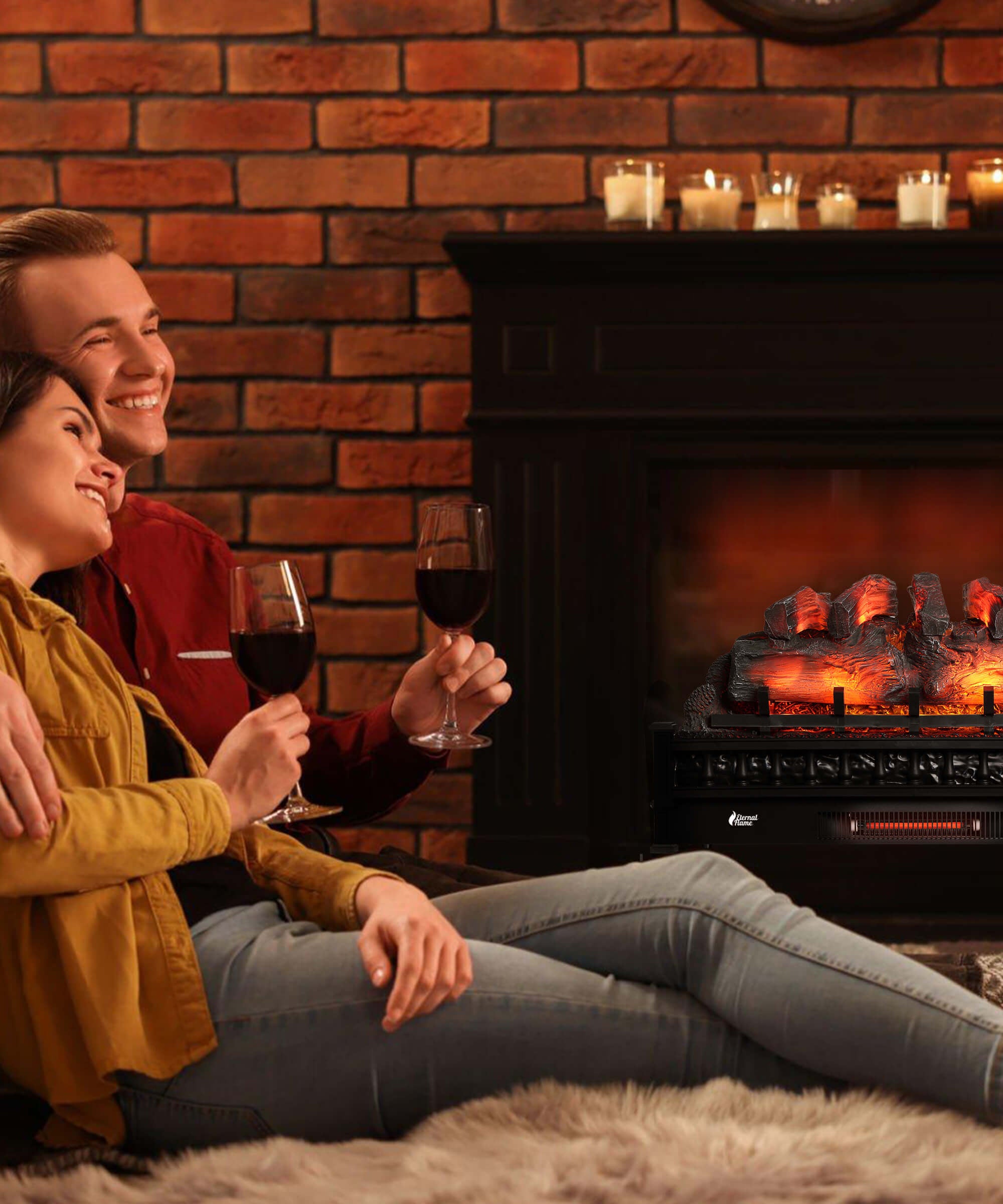 (Open Box) Eternal Flame EF30-PB Electric Fireplace Logs