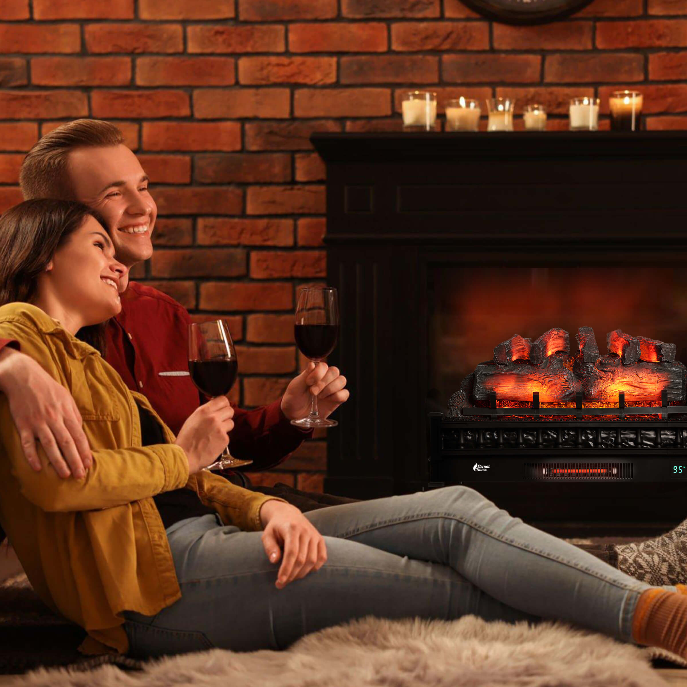 (Open Box) Eternal Flame EF30-PB Electric Fireplace Logs