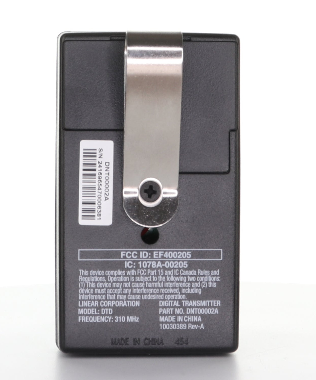 Substitute for Linear DELTA-3 310 MHz - 1 Button - 8 Dip - Garage Door Opener Remote Control - DNT00002A [375UT-2button]