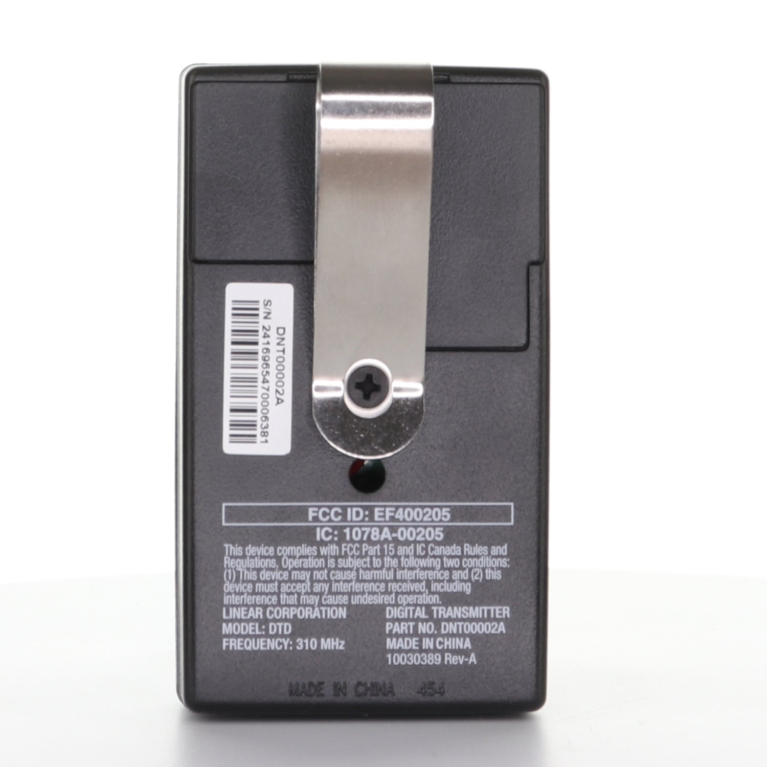 Substitute for Linear DELTA-3 310 MHz - 1 Button - 8 Dip - Garage Door Opener Remote Control - DNT00002A [375UT-2button]