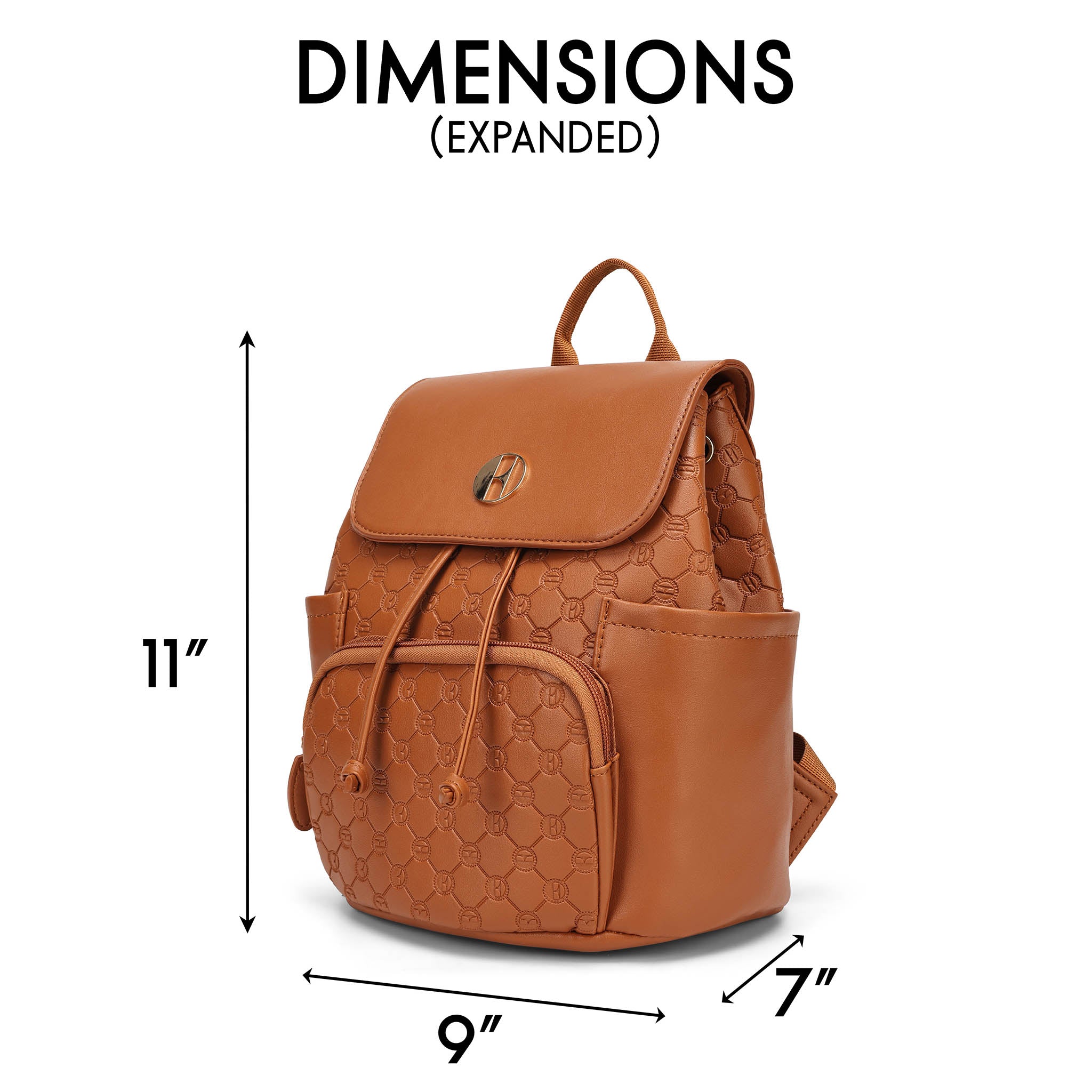 Compass 10L Mini-Rucksack aus veganem Leder mit Monogramm