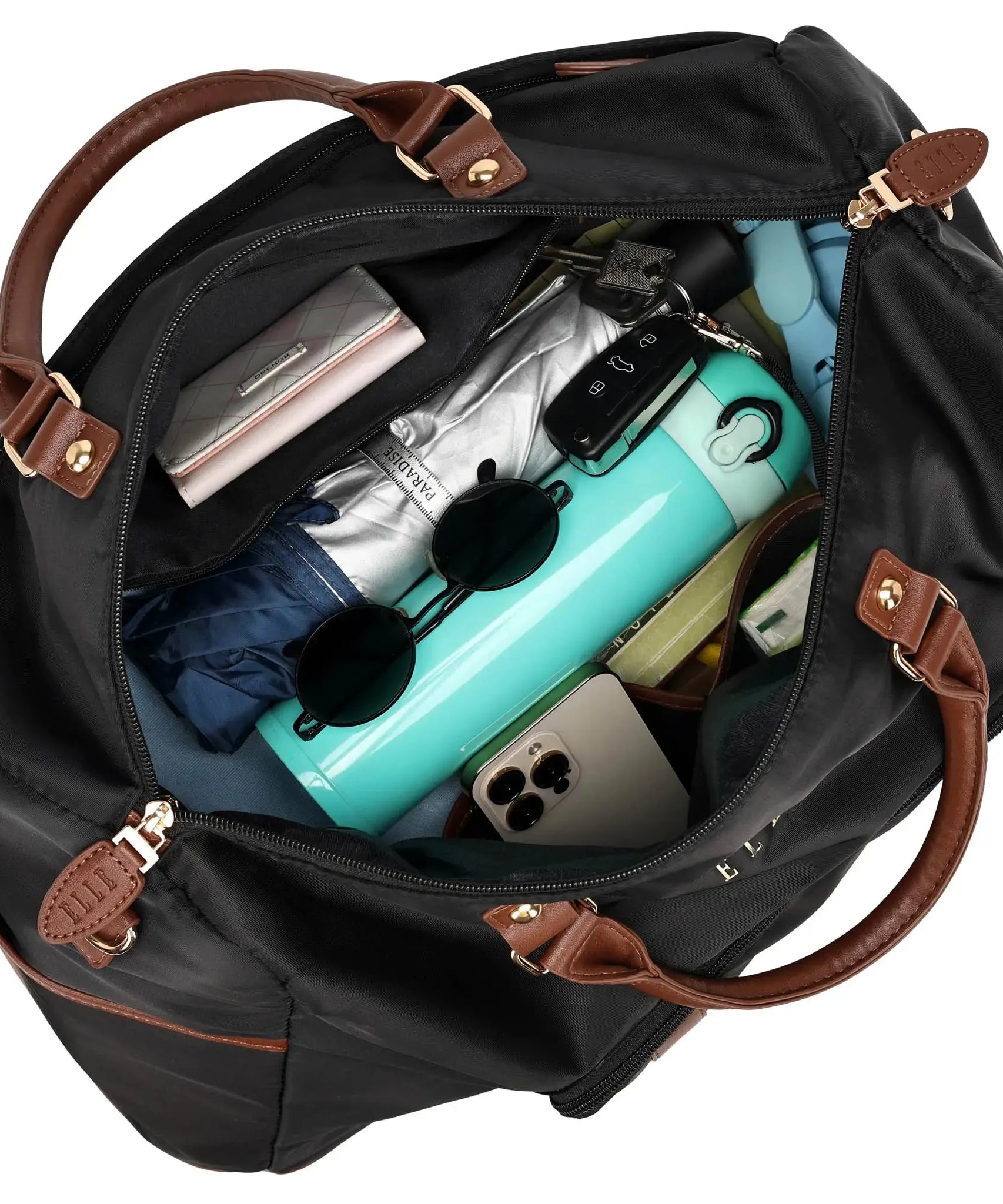 Luxe Journey 30L Reisetasche aus Twill und veganem Leder