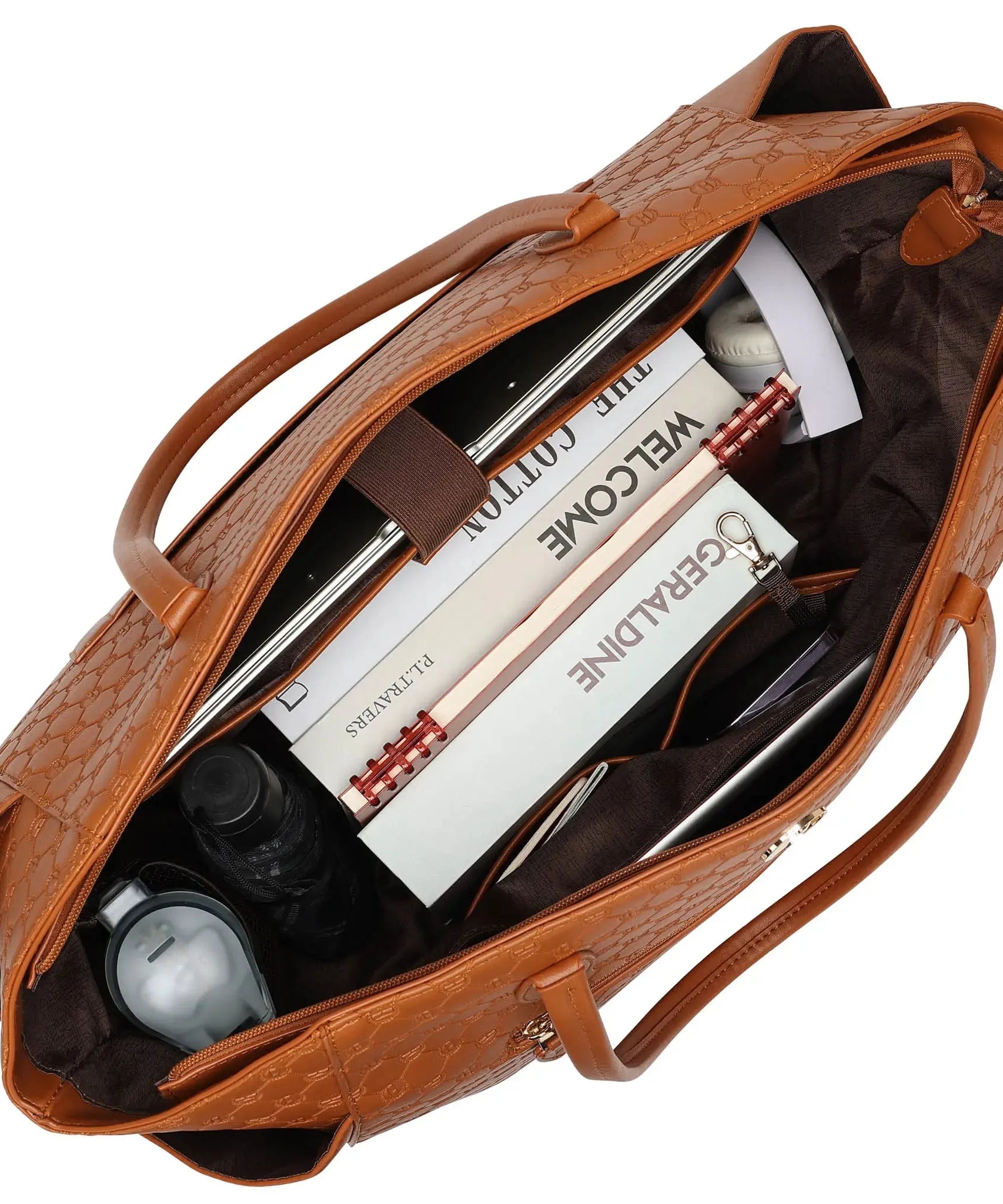 Compass 32L Weekender Tote Bag aus veganem Leder mit Monogramm