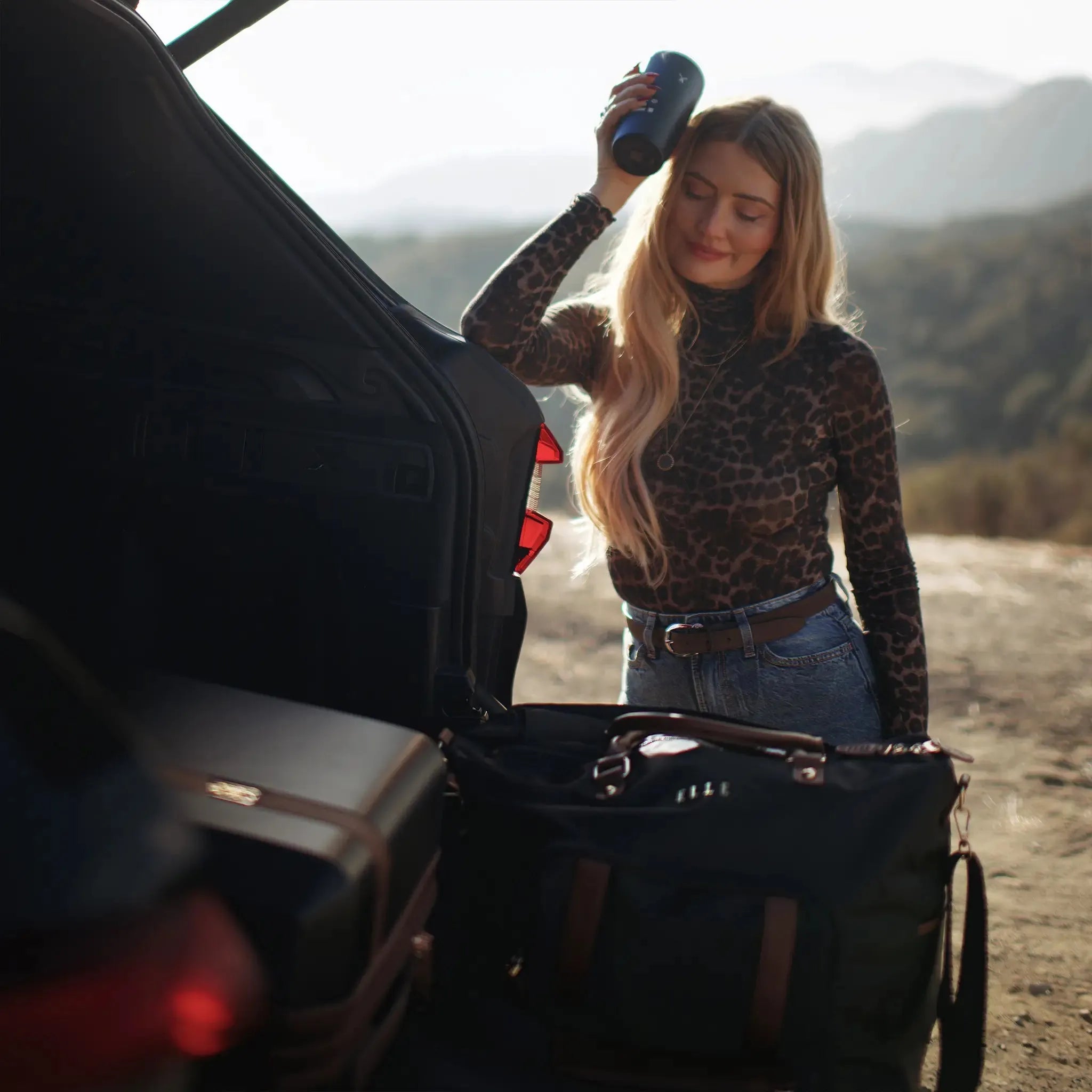 Luxe Journey 30L Reisetasche aus Twill und veganem Leder