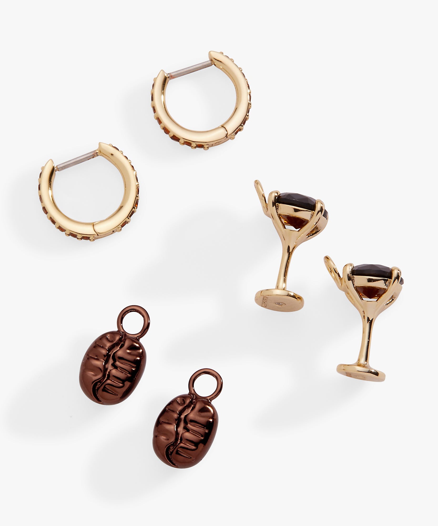 Espresso Martini Interchangeable Charm Huggie Hoop Set of 2