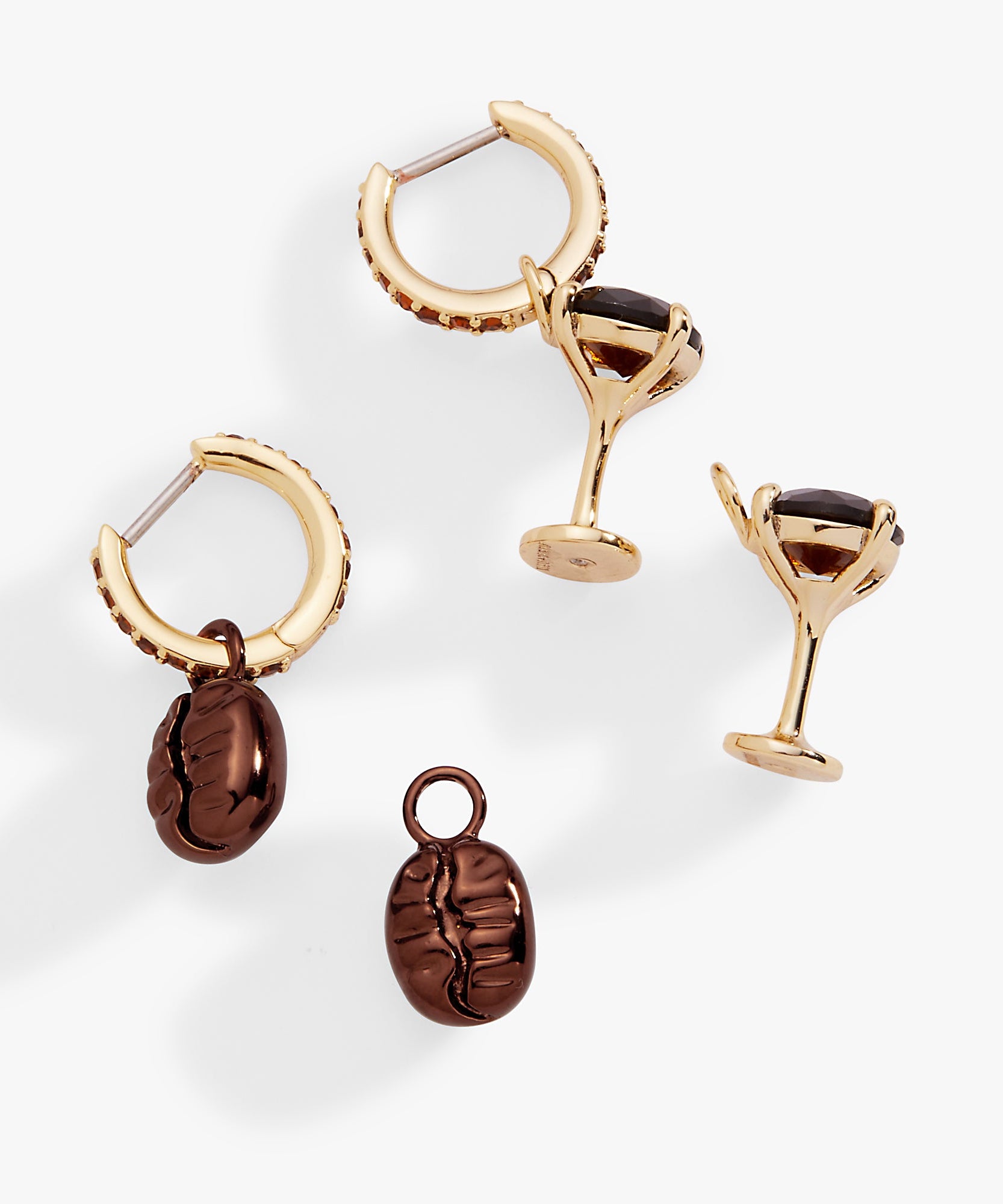Espresso Martini Interchangeable Charm Huggie Hoop Set of 2
