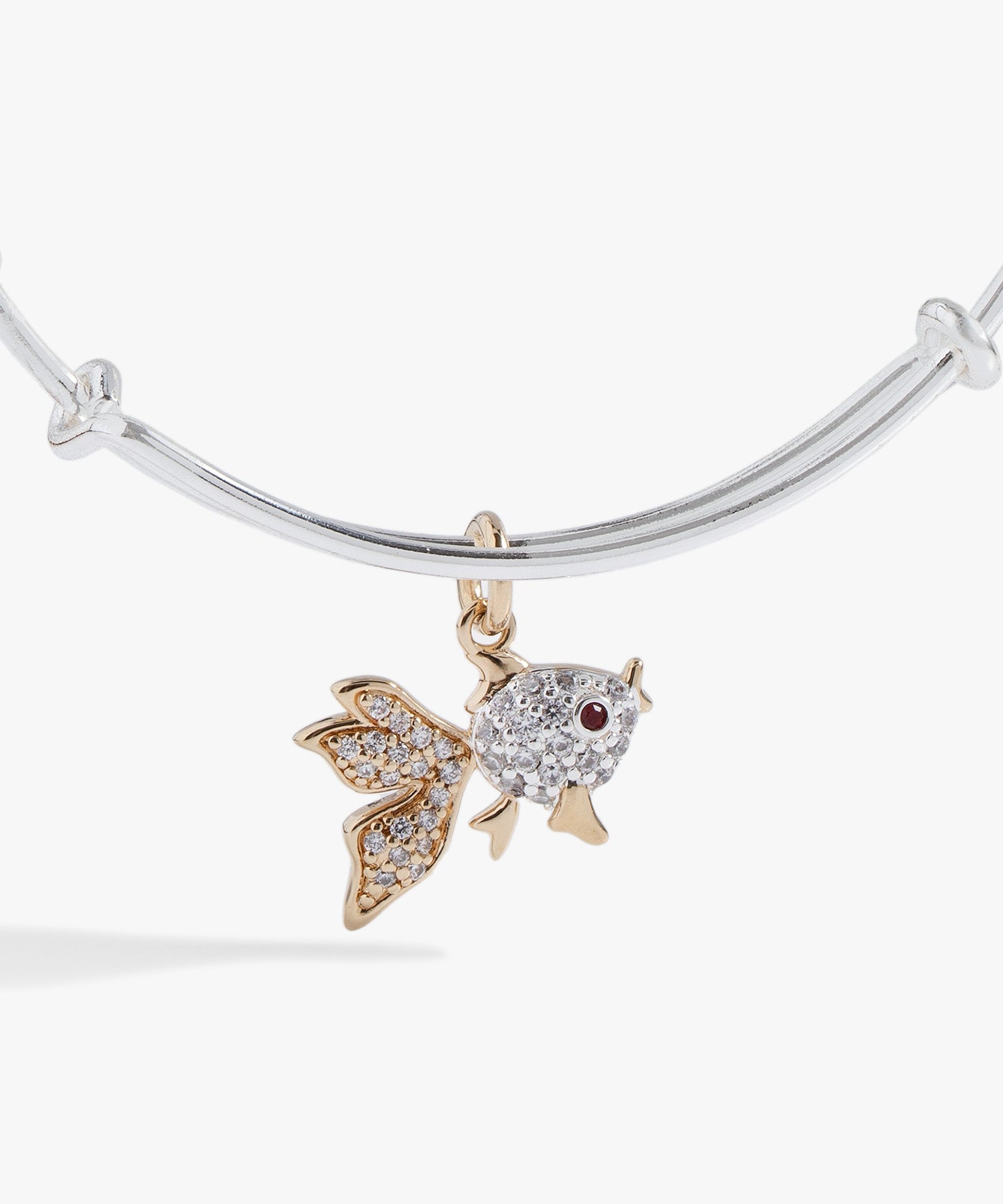 Textured  Goldfish Charm Bangle