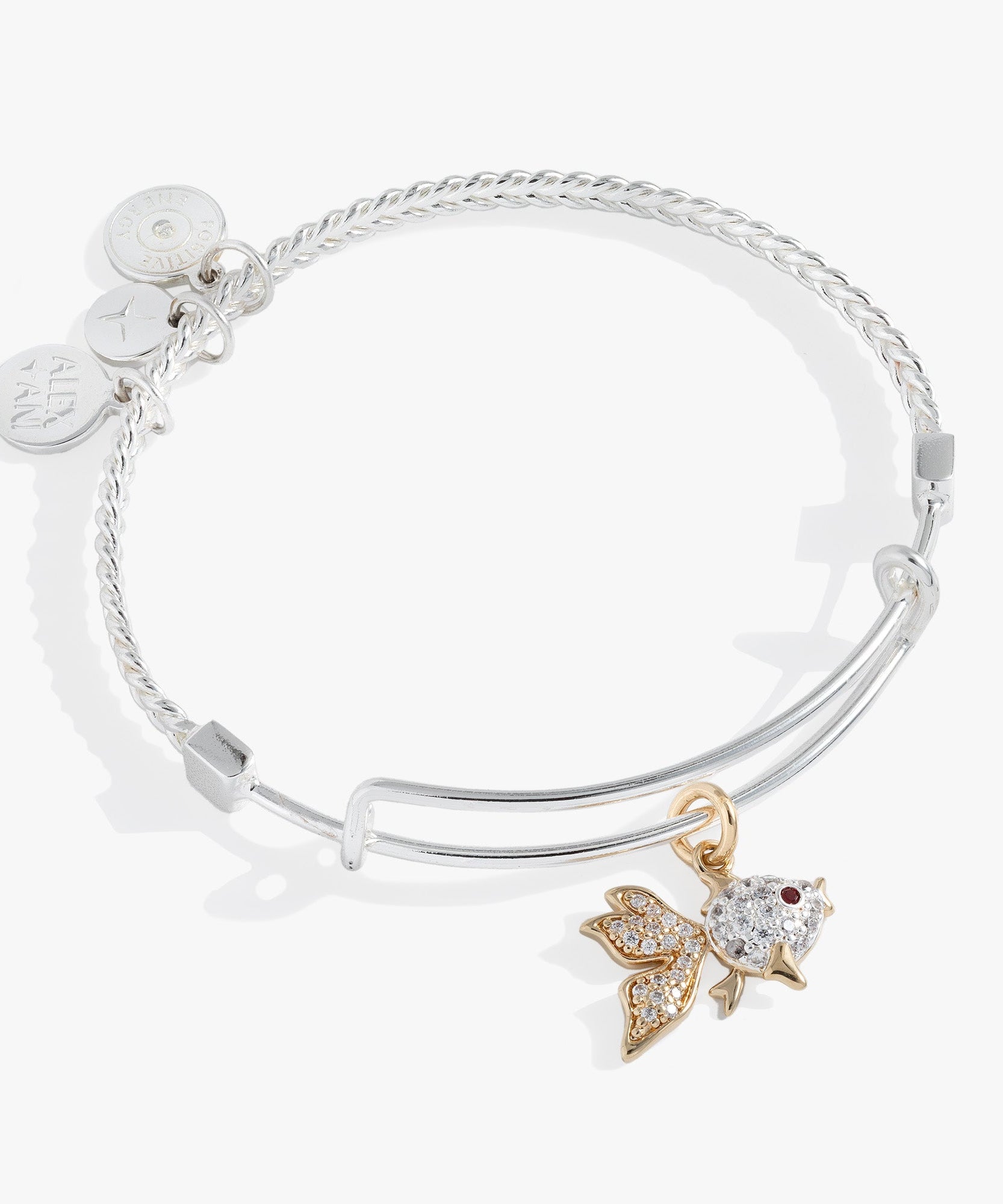 Textured  Goldfish Charm Bangle